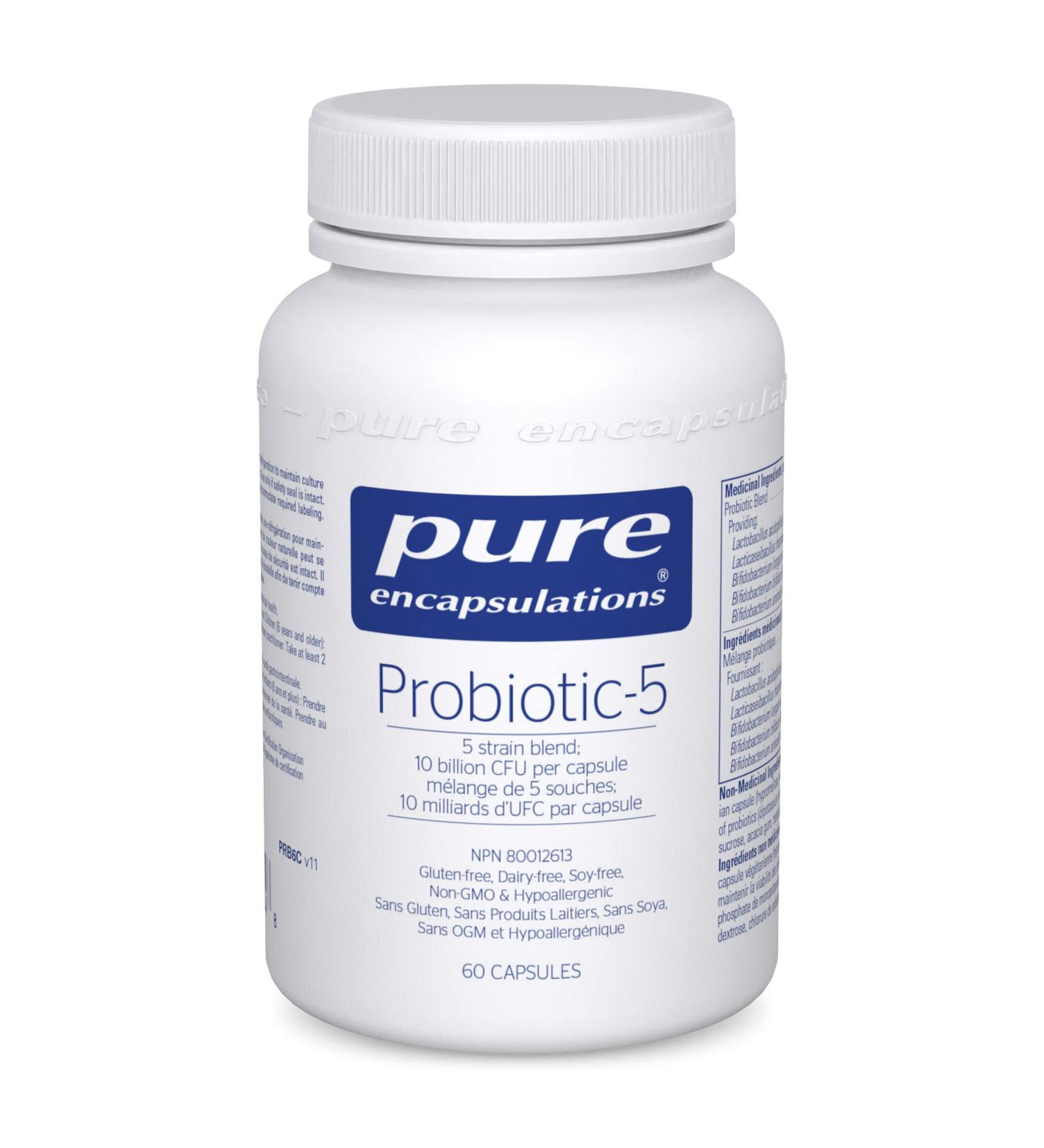 Pure Encapsulations - Probiotic-5 - Soy and Dairy Free Probiotic Blend to Support Immune and Gastrointestinal Health - 60 Capsules - Buy Online on GoSupps.com