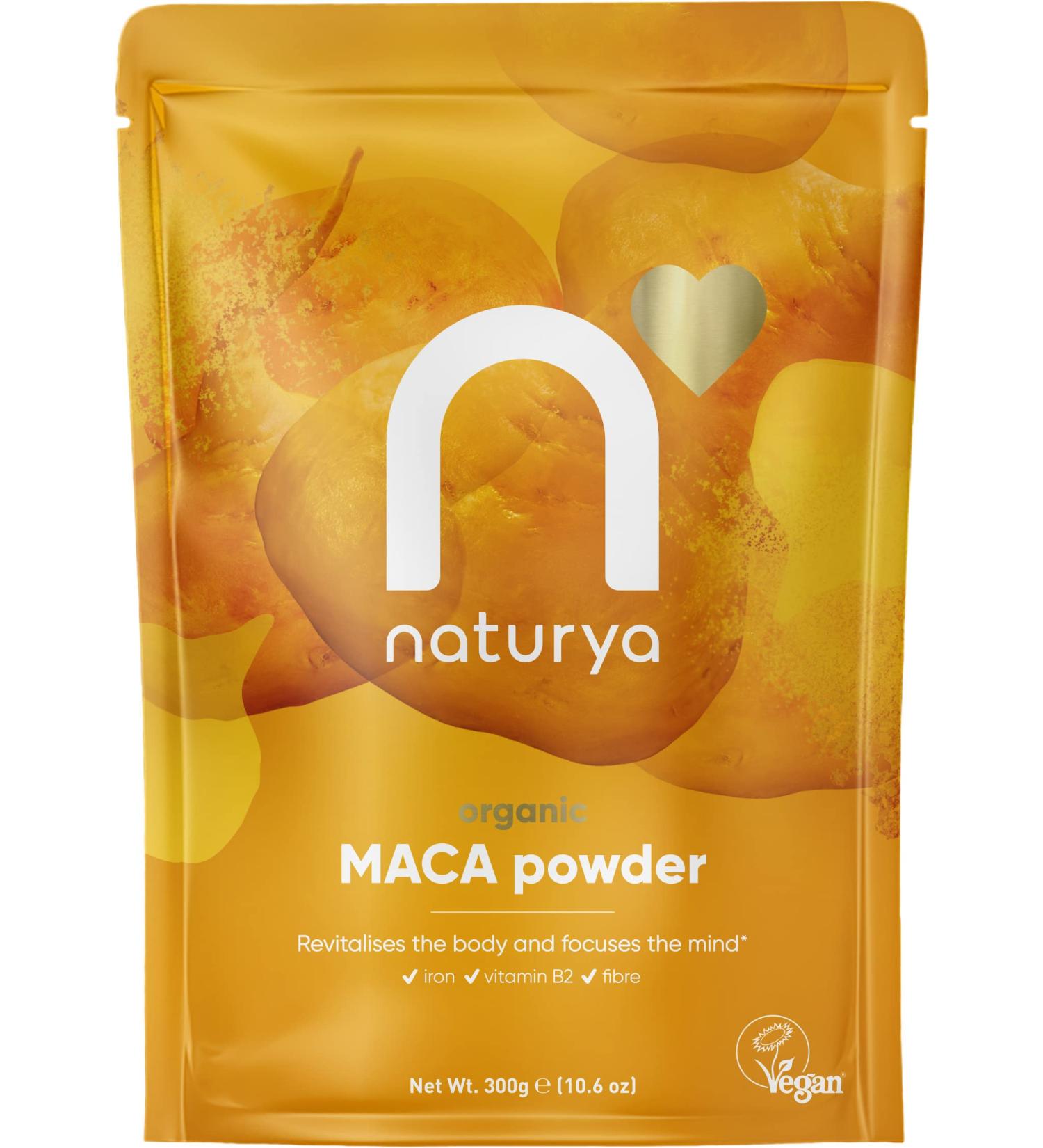 Naturya Organic Maca Powder 300g - Peruvian Superfood Rich in Riboflavin & Iron | Energy & Immunity Booster | Gluten-Free, Vegan & Kosher - Buy Online on GoSupps.com
