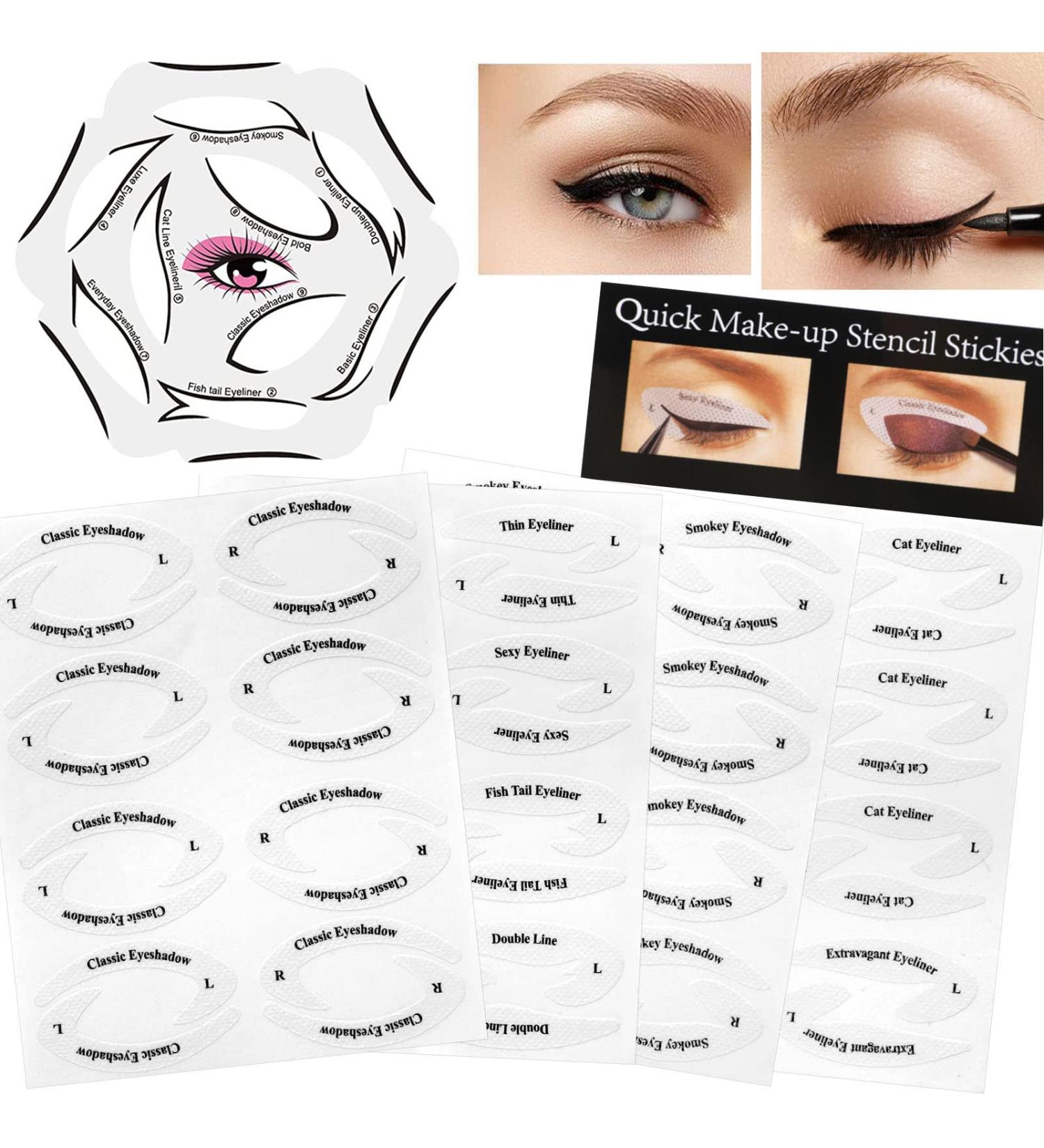 Eyeliner Stencils Stickers Eyeshadow Stencils Eyeliner Stencil Cards Eye Makeup Tool for Perfect Smokey Eyes or Winged Cat Eyes Tip Look Cat Winged Eyeliner Tape for Beginners Artist Supplies 3 Piece Set - Buy Online on GoSupps.com