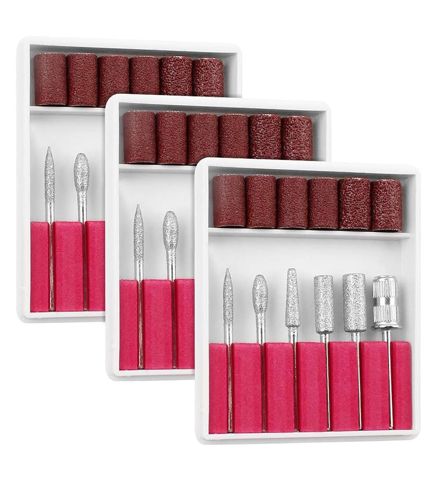 3 Pack Nail Grinding Bits Electric Manicure Set Manicure Pedicure Diamond Nail Bits Set Electric Manicure Set with Sanding Bands for Electric Nail Files Drill Machine - Buy Online on GoSupps.com