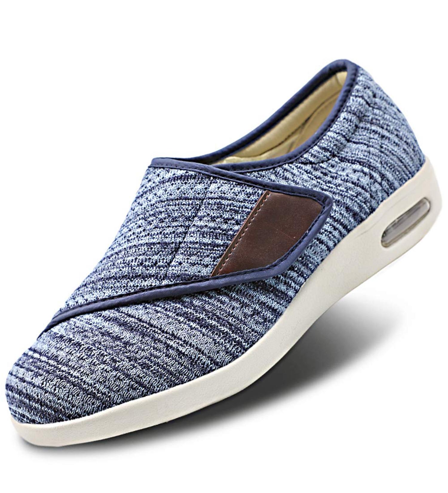 Womens Extra Wide Diabetic Shoes - Adjustable Strap Sneakers for Swollen Feet - Light Blue, Size 8 - Buy Online on GoSupps.com