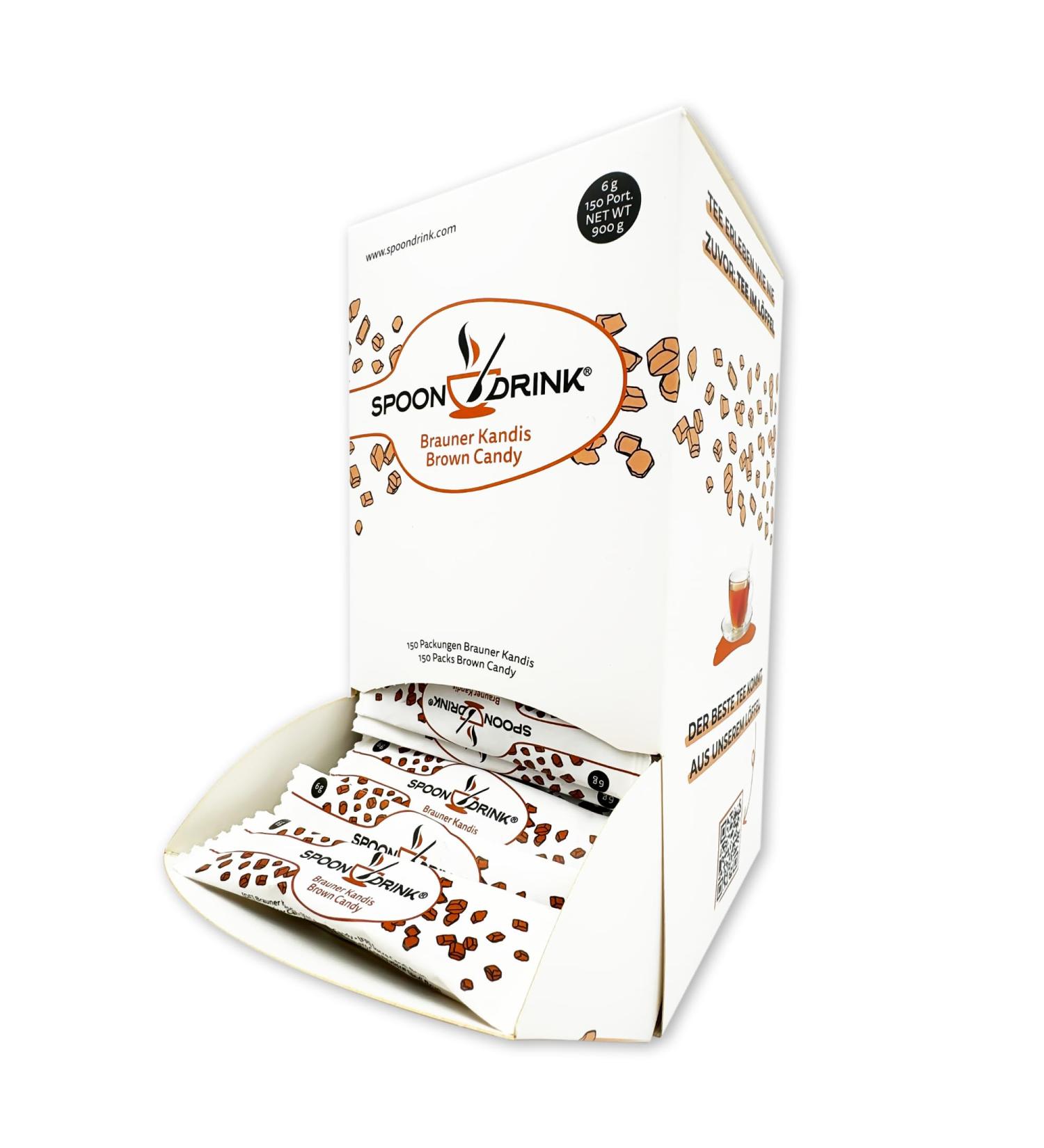 Spoondrink Brauner Kandiszucker Tower - 150 Perfectly Dosed Sugar Sticks for Tea | International Shipping - Buy Online on GoSupps.com