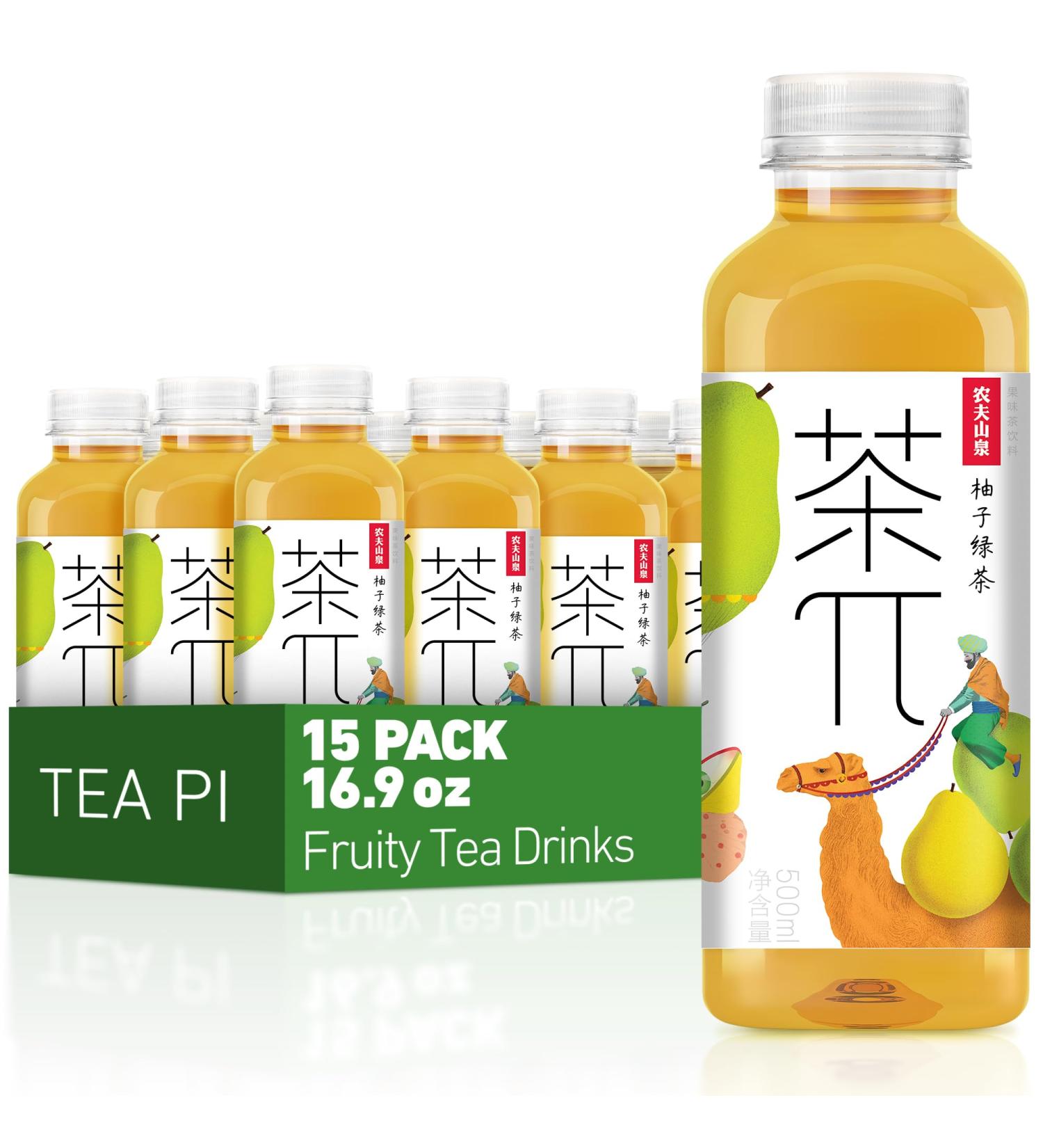 Tea PI Iced Tea Green Tea Pomelo Sweet Iced Fruit Tea Bottles Real Juice -16.9 fl oz 500mL 15 Pack - Buy Online on GoSupps.com