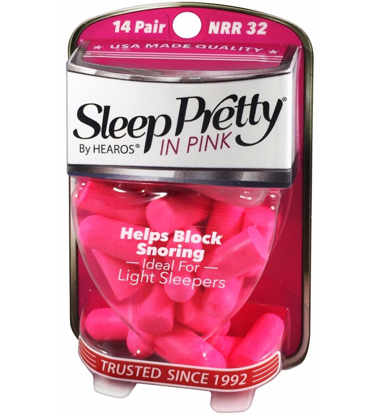 Sleep Pretty in Pink Women's Ear Plugs 14 Pair (Pack of 3)