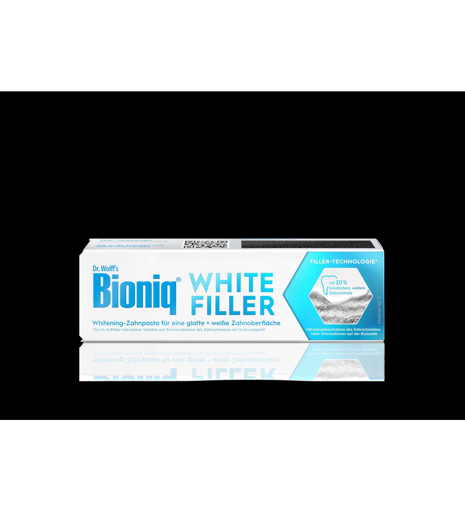 Bioniq Bioniq White Filler Whitening Toothpaste with hydroxylapatite protects and strengthens enamel for smooth white teeth gently removes stains 75 ml
