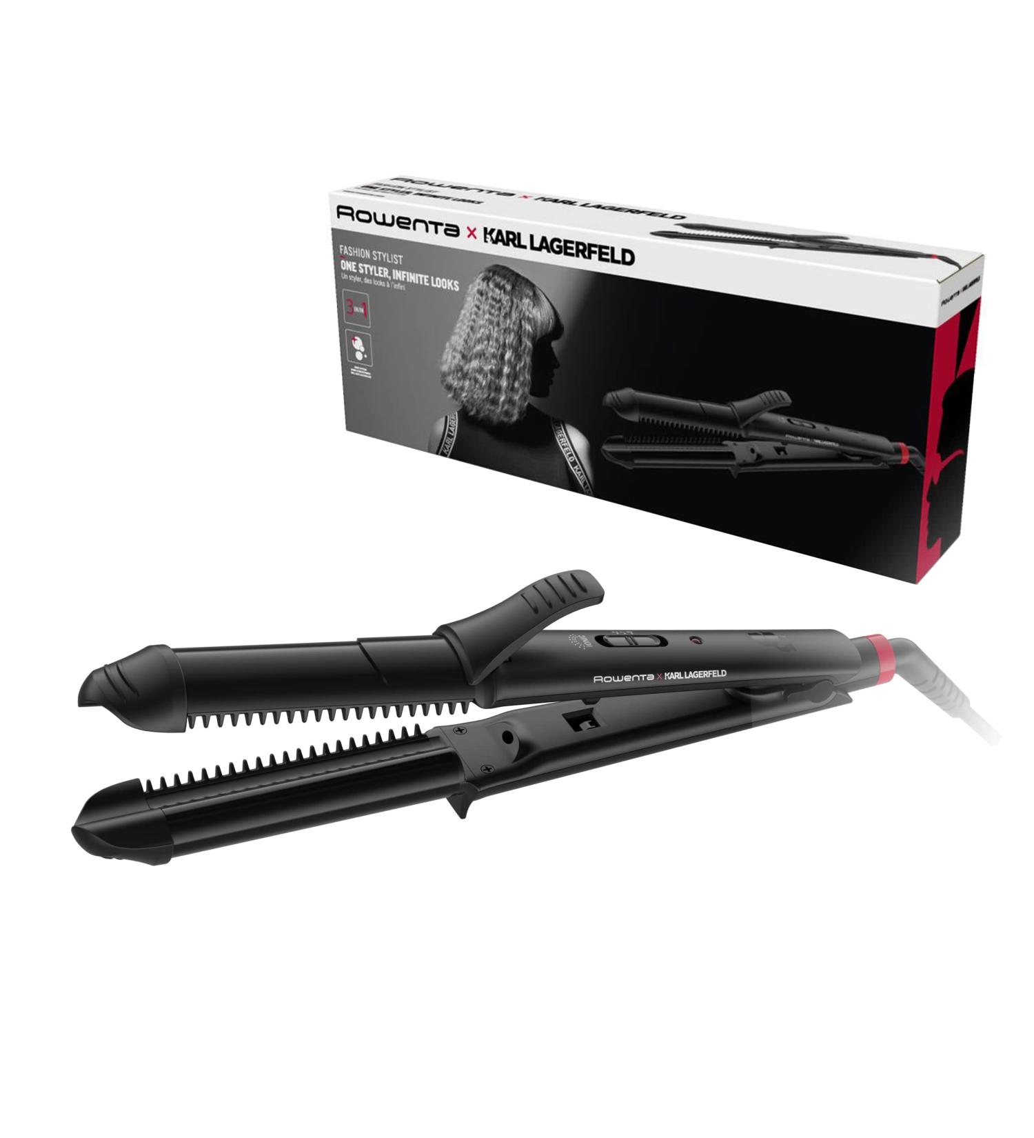 Rowenta MultiStyler 3-in-1 Karl Lagerfeld CF451L - Smoothing Curls & Waves | Ceramic Coating & Temperature Control | Ideal for International Shipping - Buy Online on GoSupps.com