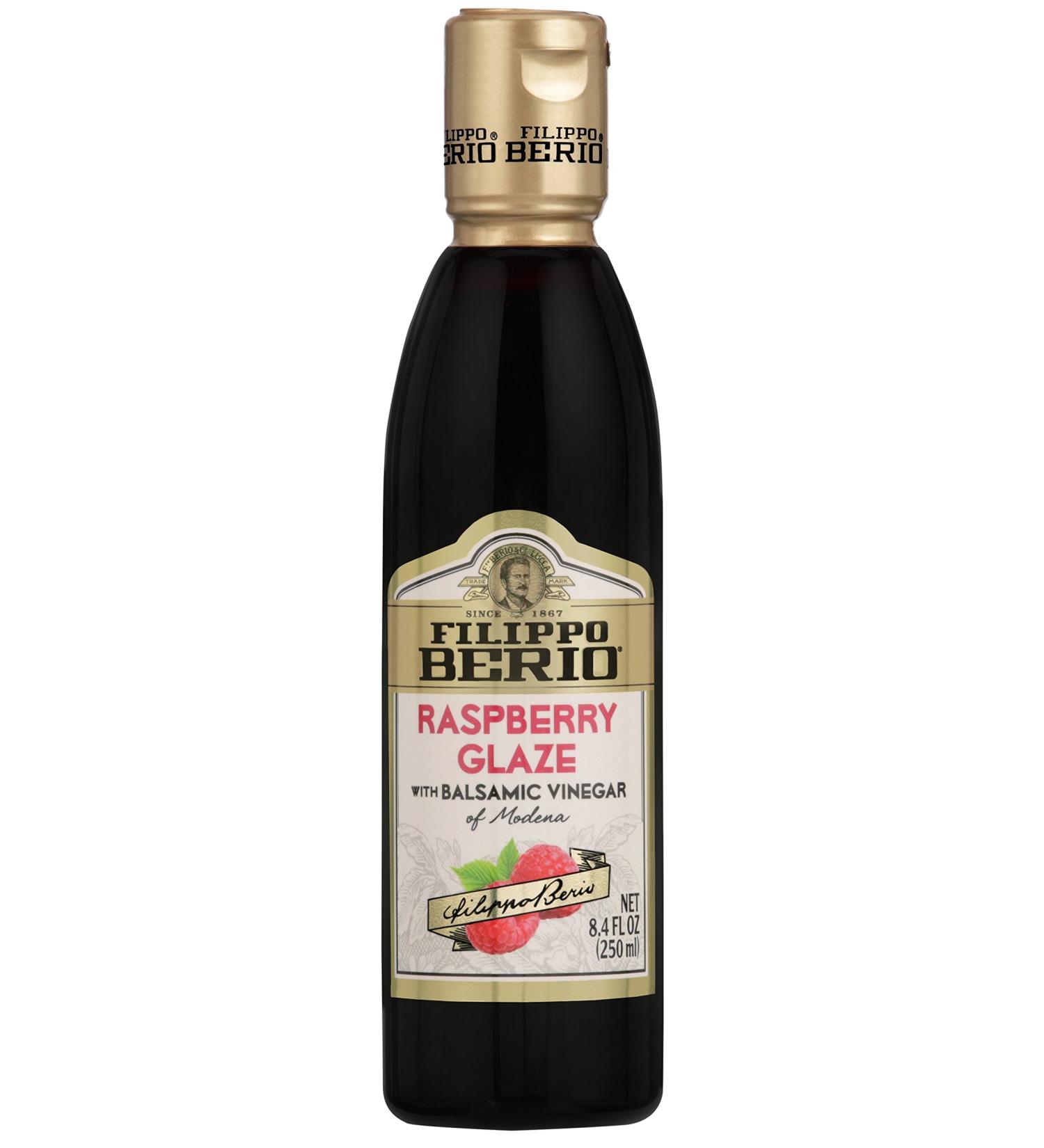 Filippo Berio Raspberry Balsamic Glaze 8.4 Fl Oz - Premium Quality Balsamic Glaze in a Convenient Plastic Bottle - Buy Online on GoSupps.com