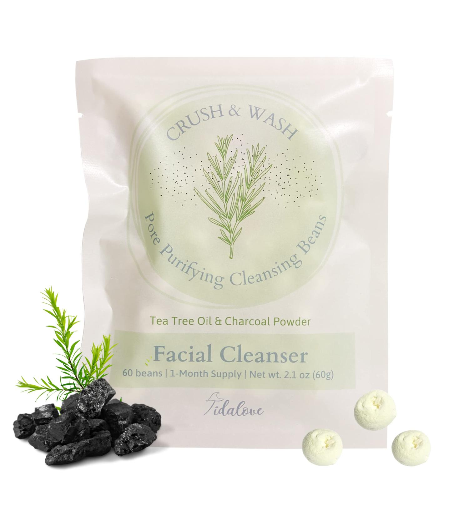 Daily 3 in 1 Facial Cleanser Exfoliator & Wash-off Mask Vegan Cruelty-Free Plastic-Free Travel-Friendly (60 Tablets) - Purifying 1 Month Supply - Buy Online on GoSupps.com