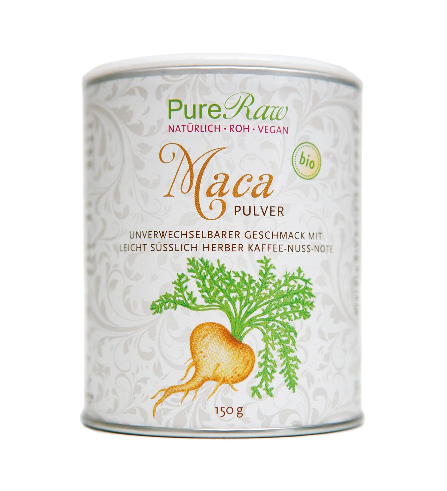 Organic Maca Powder Mix - Yellow Black Red & Purple | 100% Pure Raw Vegan Superfood for Smoothies | Pureeraw 150g - Buy Online on GoSupps.com