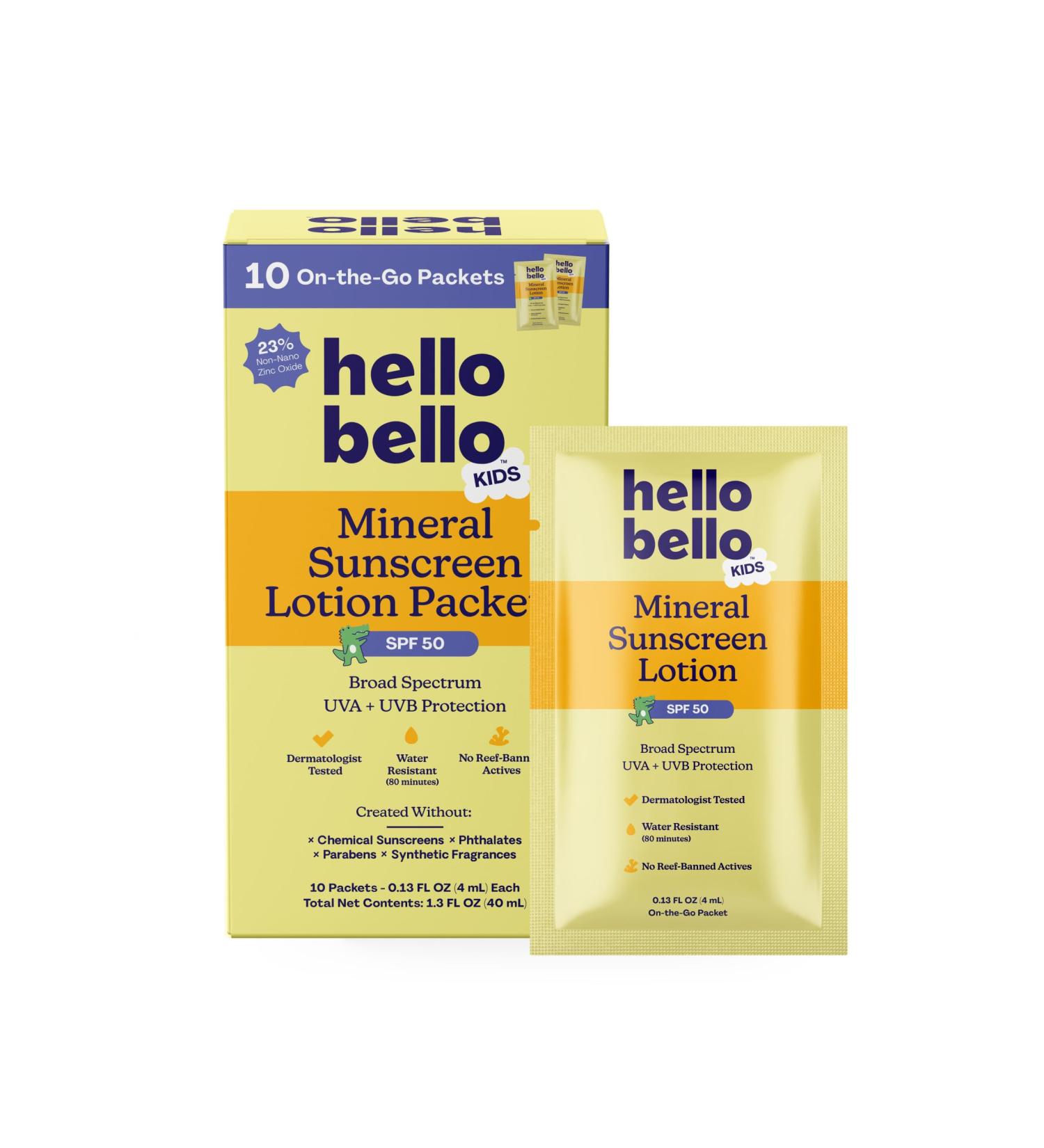 Kids Mineral Sunscreen Lotion SPF 50 Packets Kids Mineral Sunscreen Packets (10 CT) - 50 SPF