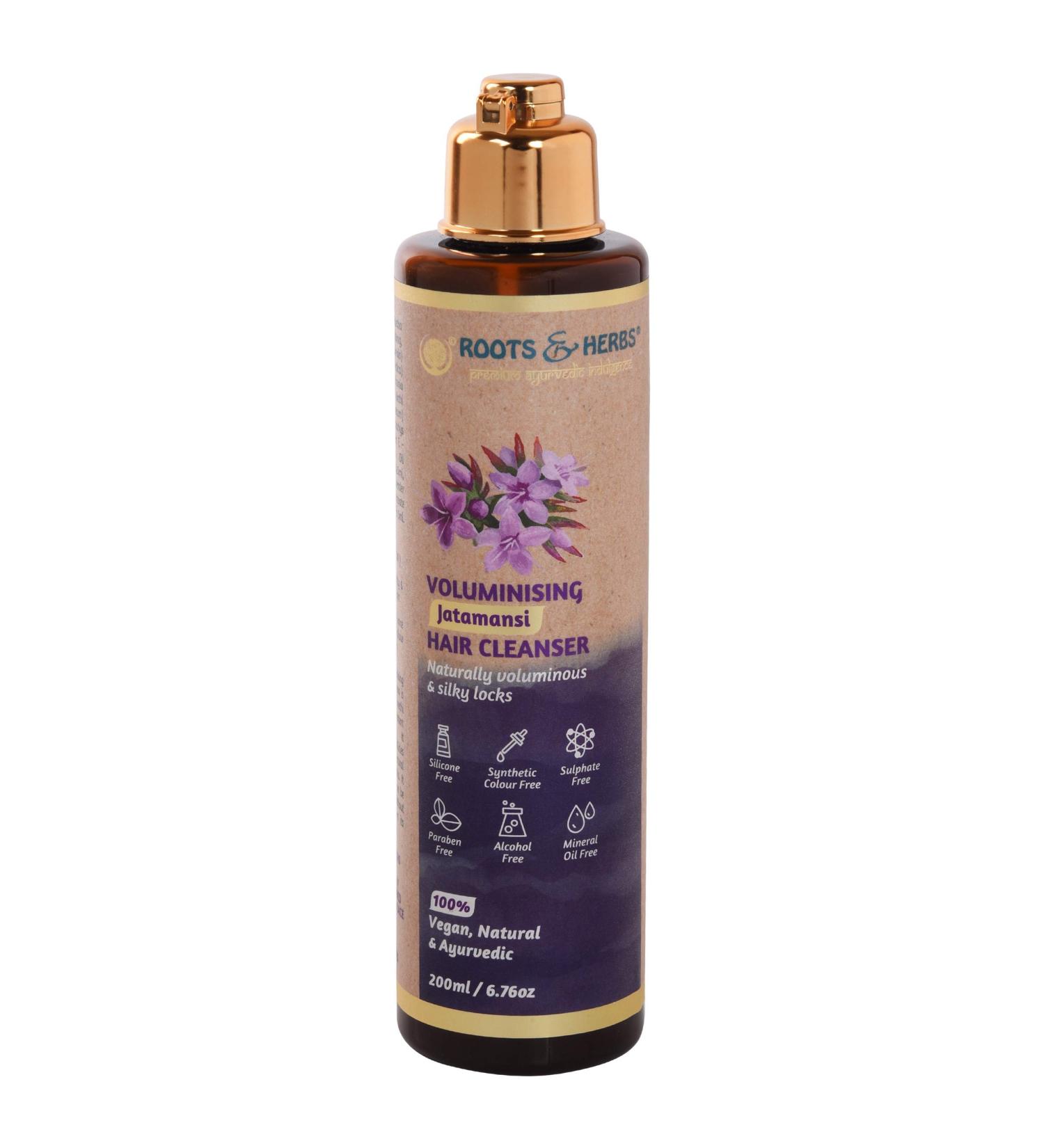 ROOTS AND HERBS Vegan Jatamansi Hair Shampoo - Organic Volume Treatment for Growth Oily Scalp & Dandruff Relief - 6.76 oz - Buy Online on GoSupps.com