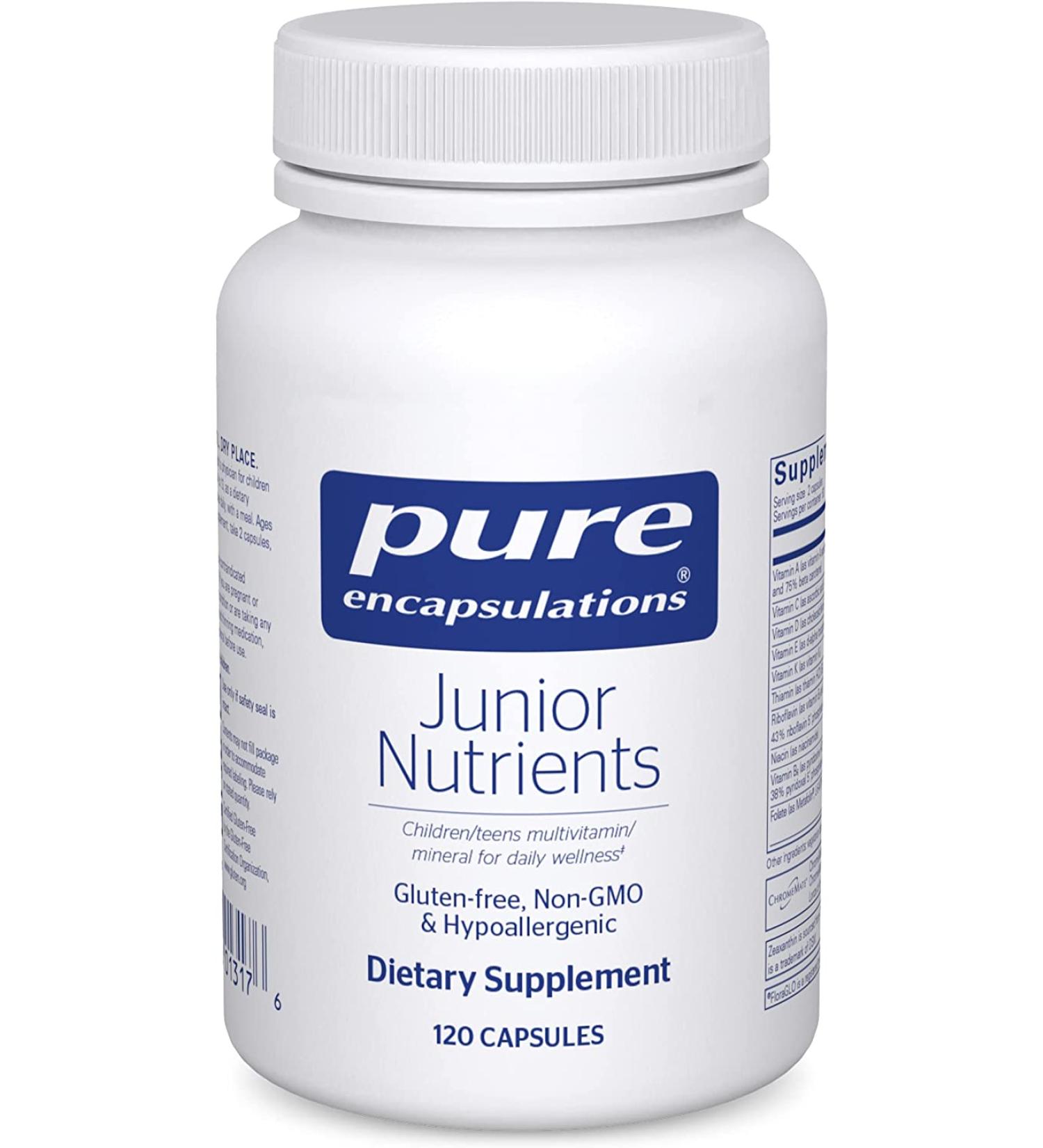 Pure Encapsulations Junior Nutrients Multivitamin - 120 Capsules | Complete Kids' Multivitamin - Buy Online on GoSupps.com
