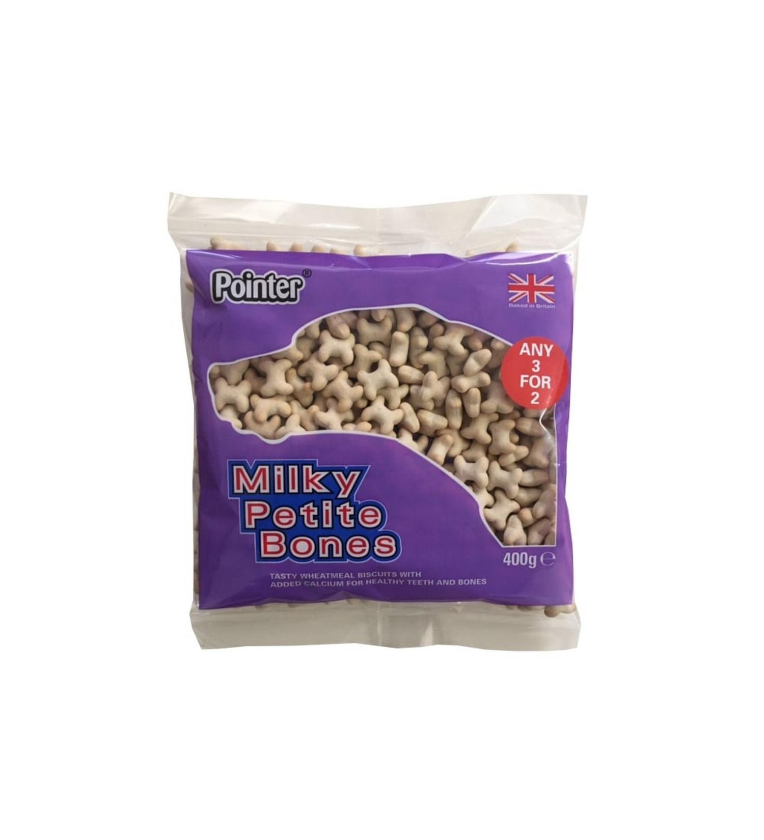 Pointer Milky Petite Bones Dog Treats (400g) (Multicoloured)
