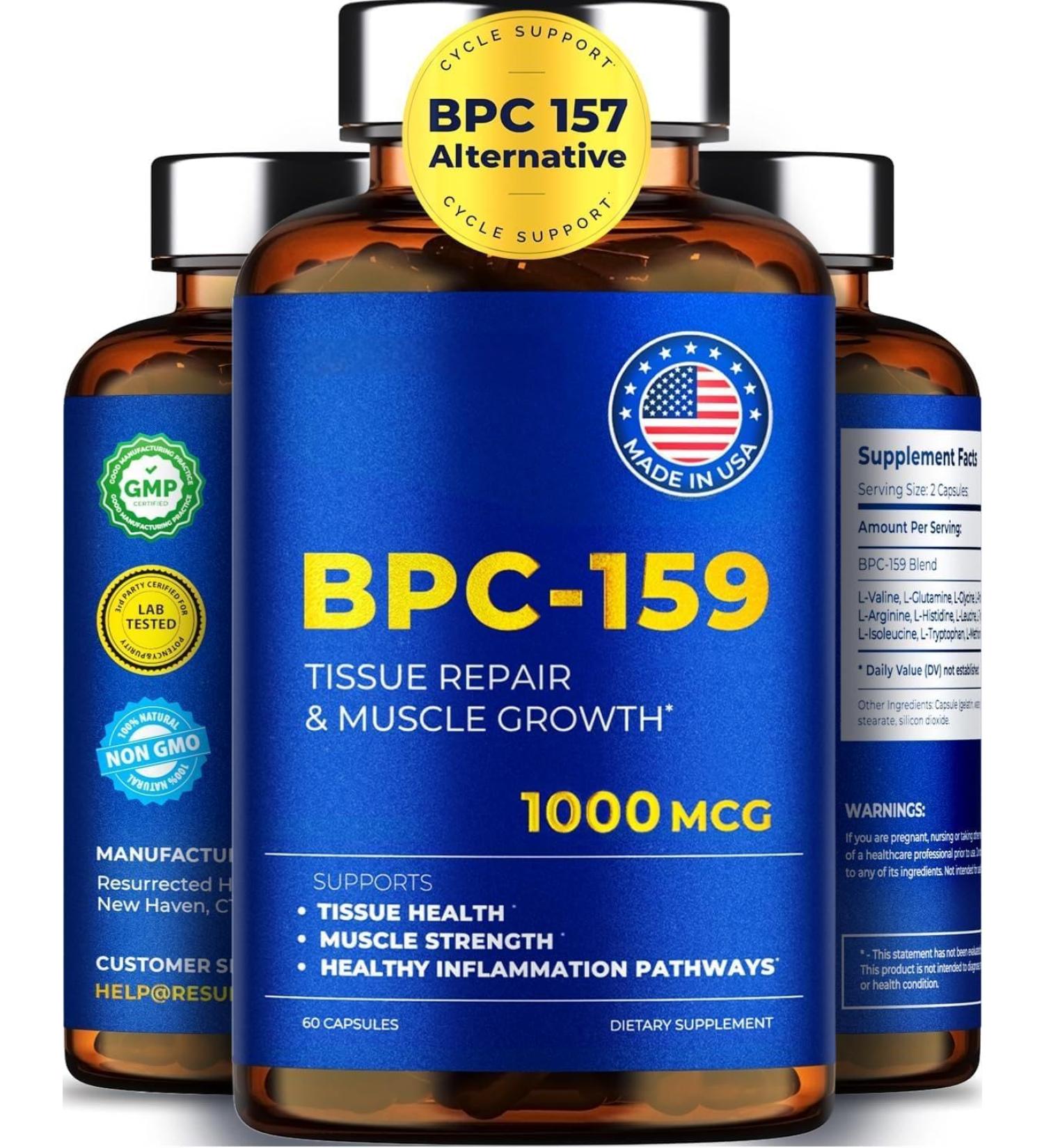 BPC 159 Peptide Capsules 1000mcg Advanced Peptides Complex BPC 157 Peptide Alternative Non-GMO & Gluten Free Supplement - 60 Capsules - Buy Online on GoSupps.com