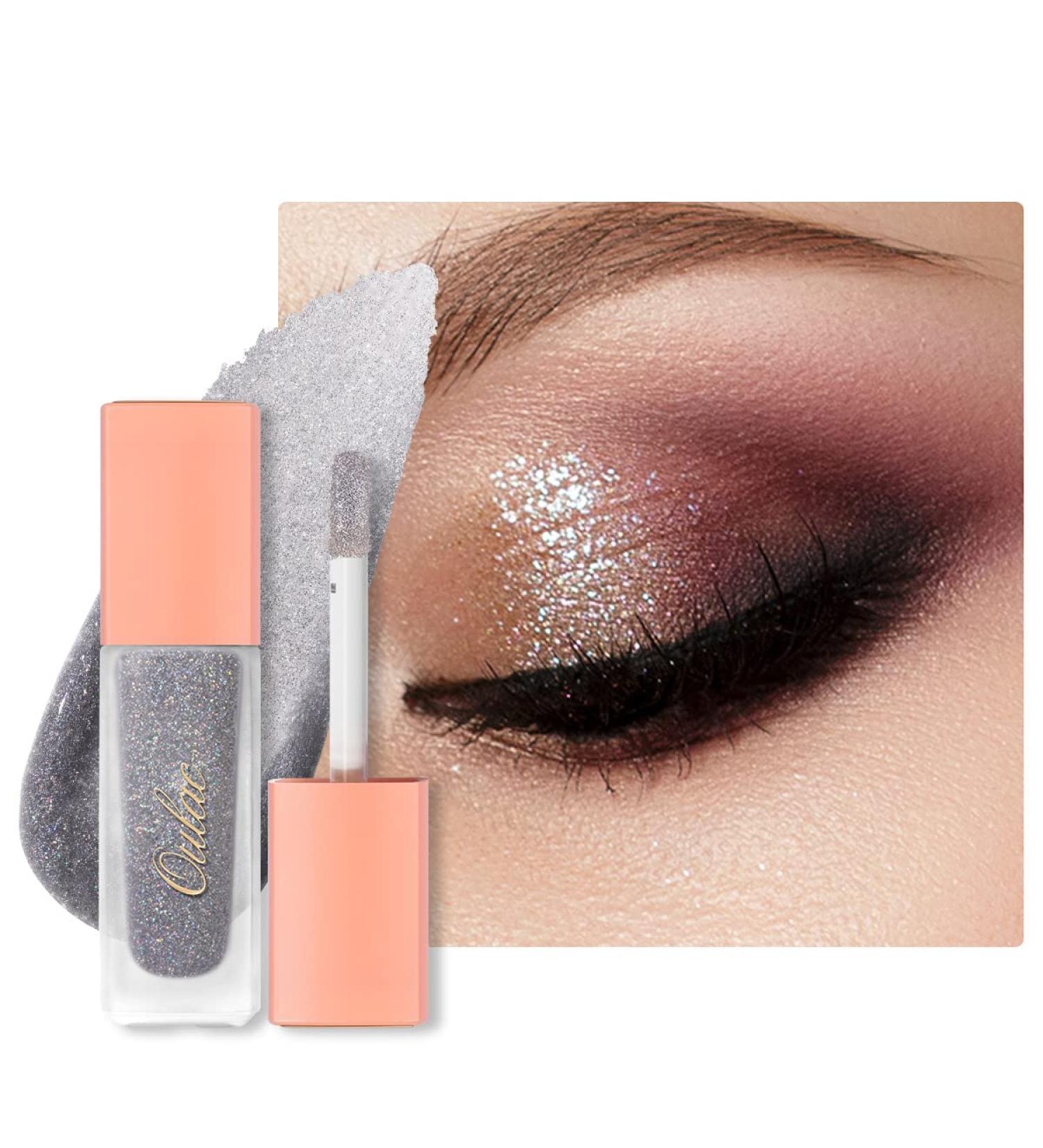 Oulac Liquid Eyeshadow & Eyeliner - Vegan Glitter Makeup for Bright Eyes | 5.4g Silver Lining - Cruelty-Free Sparkle Finish - Buy Online on GoSupps.com