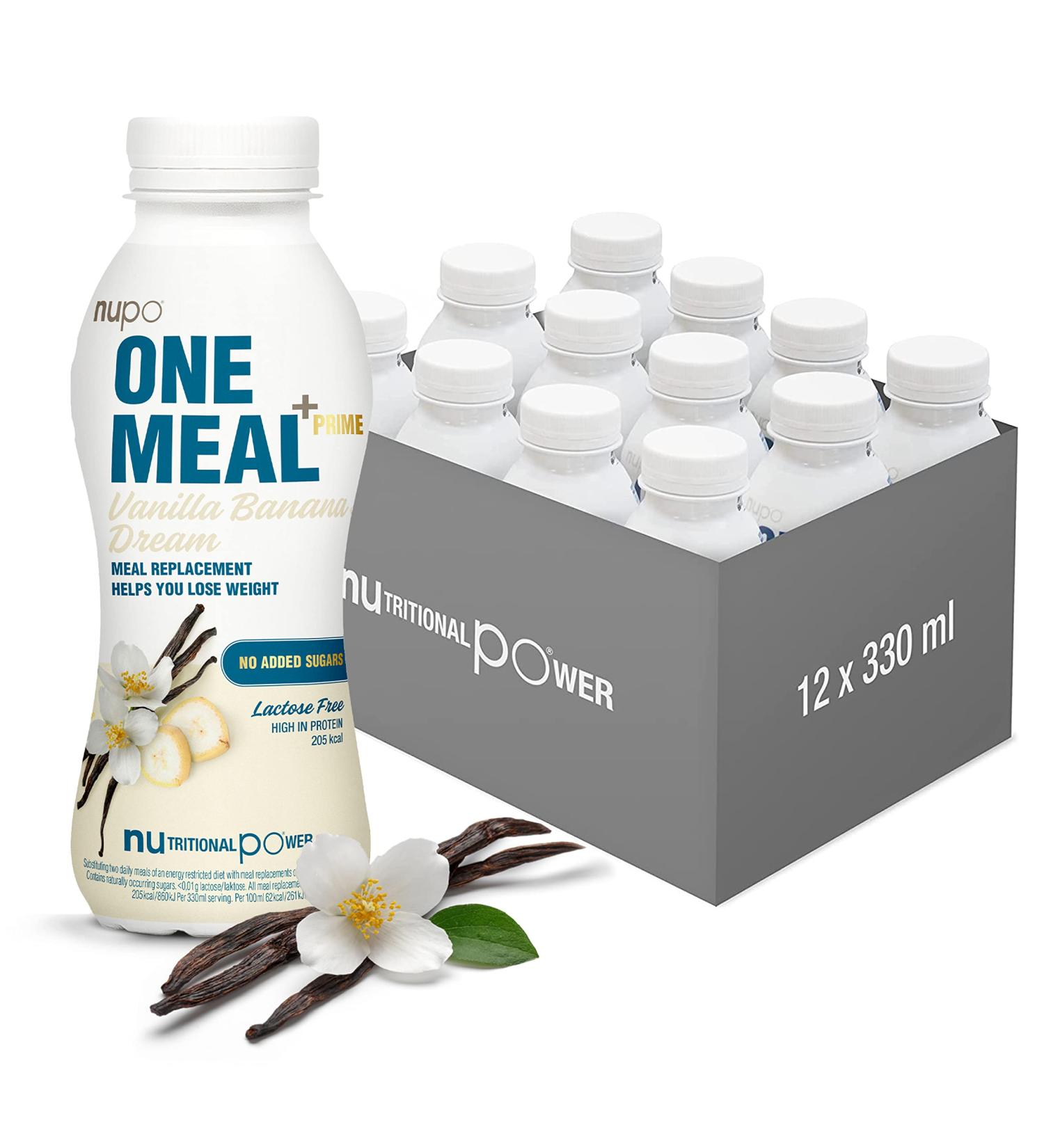 NUPO Meal Replacement Drink | Vanilla Banana - 12 Pack | Weight Loss Shake | Diet Drink & Food Replacement | 330ml Liquid Meal - Buy Online on GoSupps.com