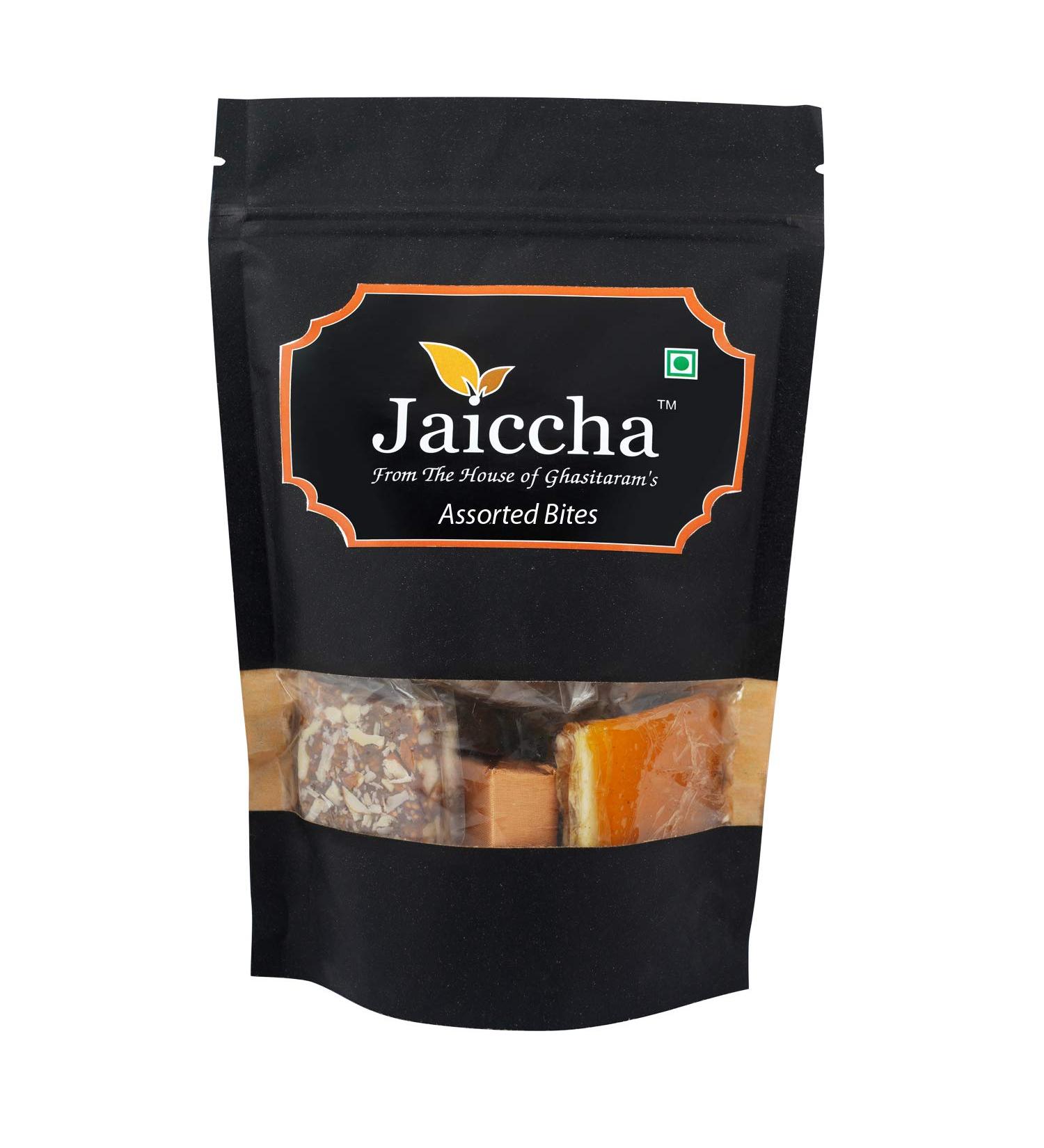 Jaiccha Ghasitaram Assorted Bites 200 GMS in Black Paper Pouch - Buy Online on GoSupps.com