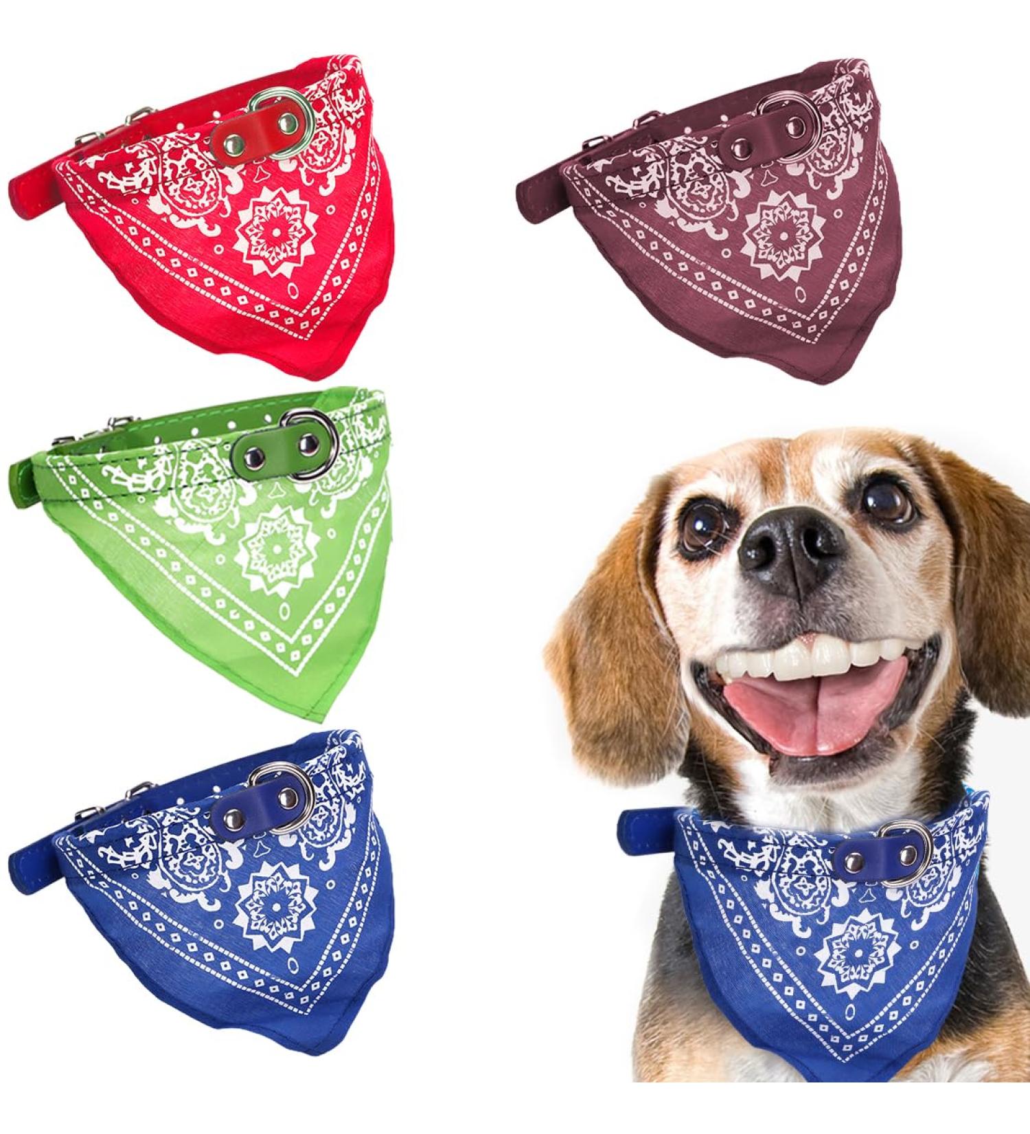Buy KQNM 4PCs Dog Half Bandana Set - Triangle Neckerchief Collars for Small & Medium Pets | Durable & Stylish | 4 Colors Available - Buy Online on GoSupps.com