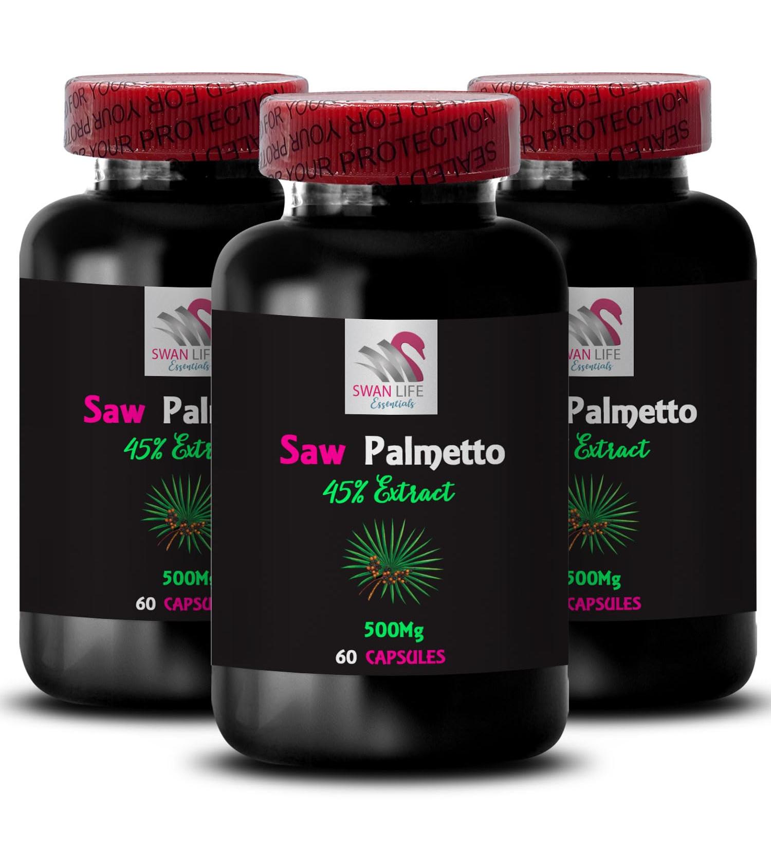 Saw Palmetto Extract - Plant-Based Wild Supplement Whole Fruit Saw Palmetto Pure Capsules Herbal Blend Saw Palmetto Whole Berry Formula Natural Supplement Vegetarian Capsules 3Bot - Buy Online on GoSupps.com