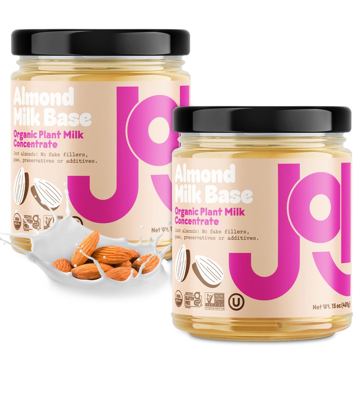 JOI Organic Almond Milk Concentrate - 27 Servings - Vegan, Kosher, Shelf-Stable, Keto & Gluten-Free - 15oz - Perfect for Coffee, Smoothies & Homemade Almond Milk - Buy Online on GoSupps.com