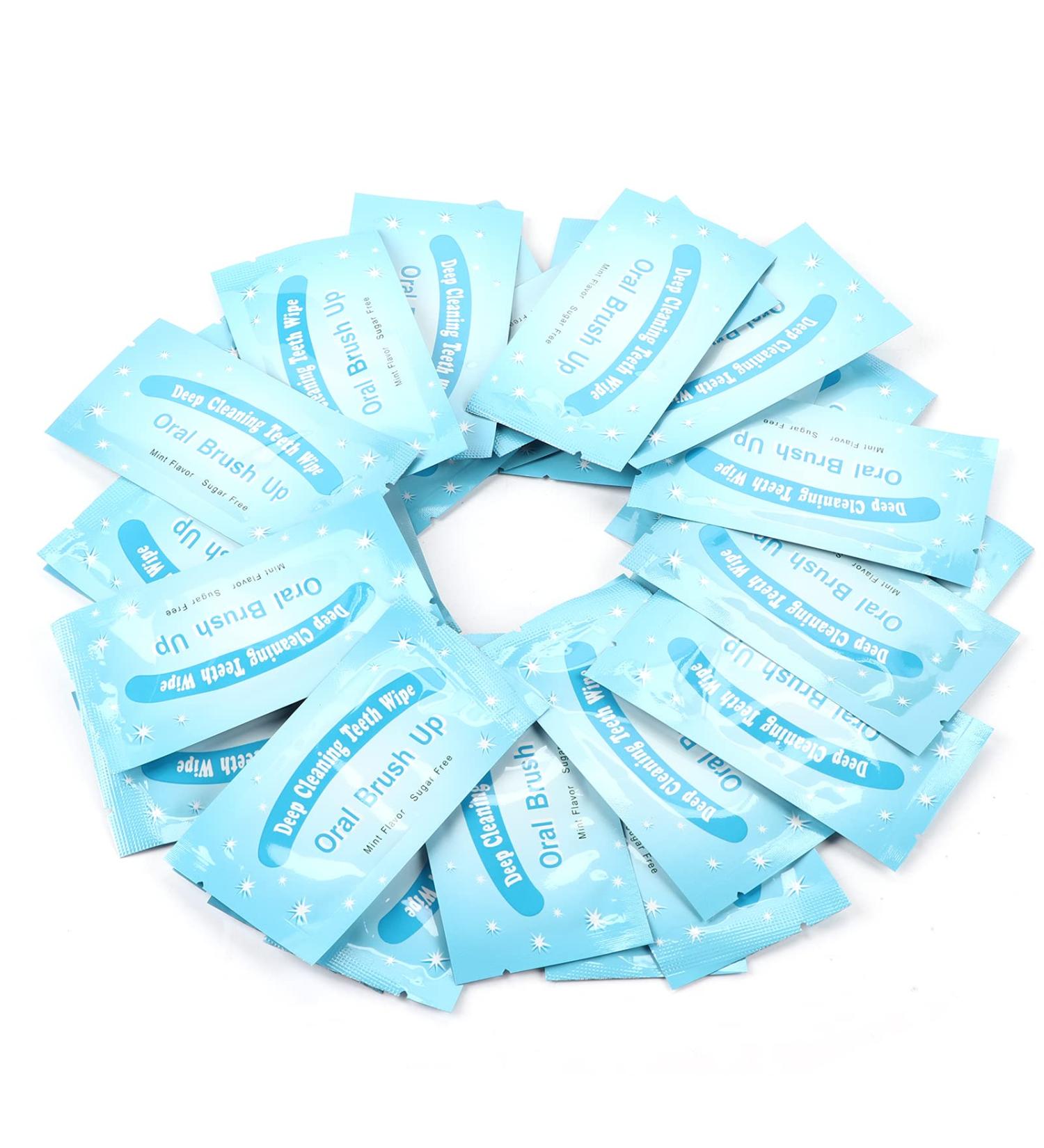 Ankroyu 50 Pieces Toothed Wipes - Woven Tooth Cleaning Towels for Oral Deep Cleaning & Whitening - Buy Online on GoSupps.com