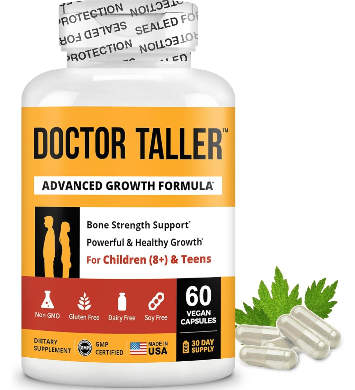 NuBest Doctor Taller Bone Strength Supports Enhance Immune System Keto with Calcium Vitamin D3 Vitamin K2 Amino Acids & Herbs for Children 8+60 Vegan Capsules - Authentic - Buy Online on GoSupps.com