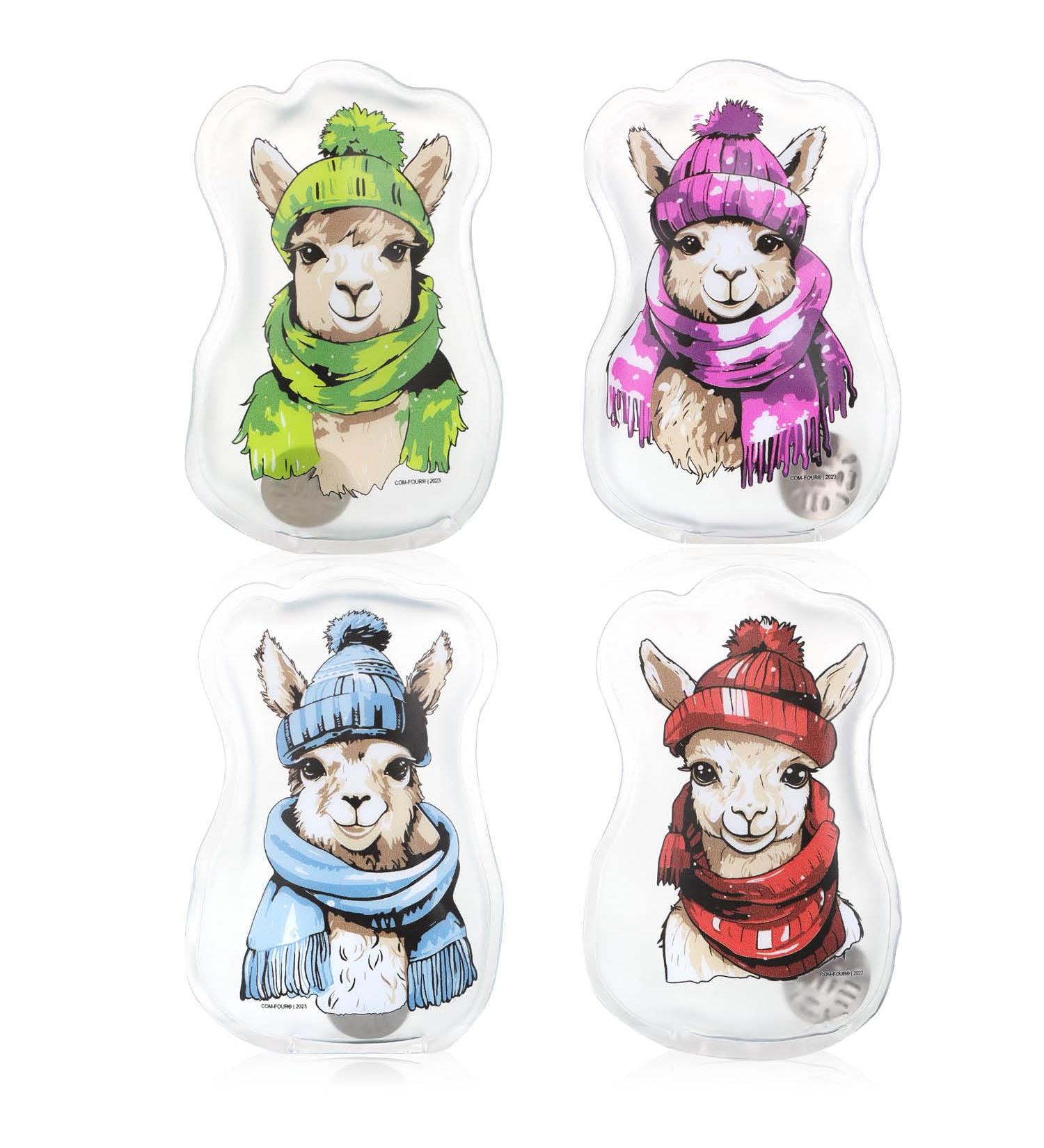 Com-Four Reusable Pocket Warmer - Colorful Lama Hand Warmers for Kids - 4-Pack Heat Pads for Cold Days & On-the-Go - Buy Online on GoSupps.com