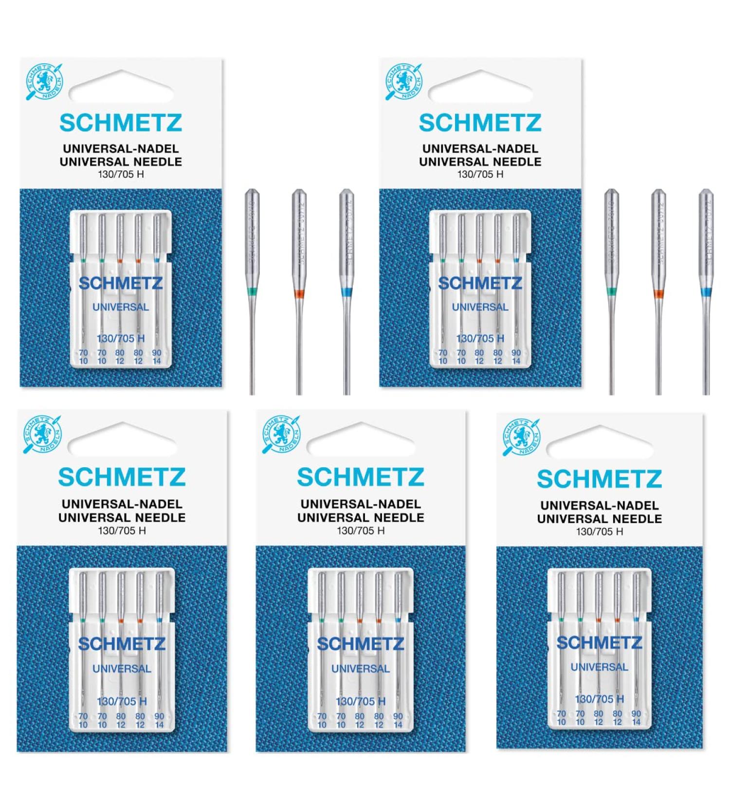 25 Schmetz Assorted Universal Sewing Machine Needles 130/705H 15x1H Sizes 70/10  80/12  90/14 (Original Version)