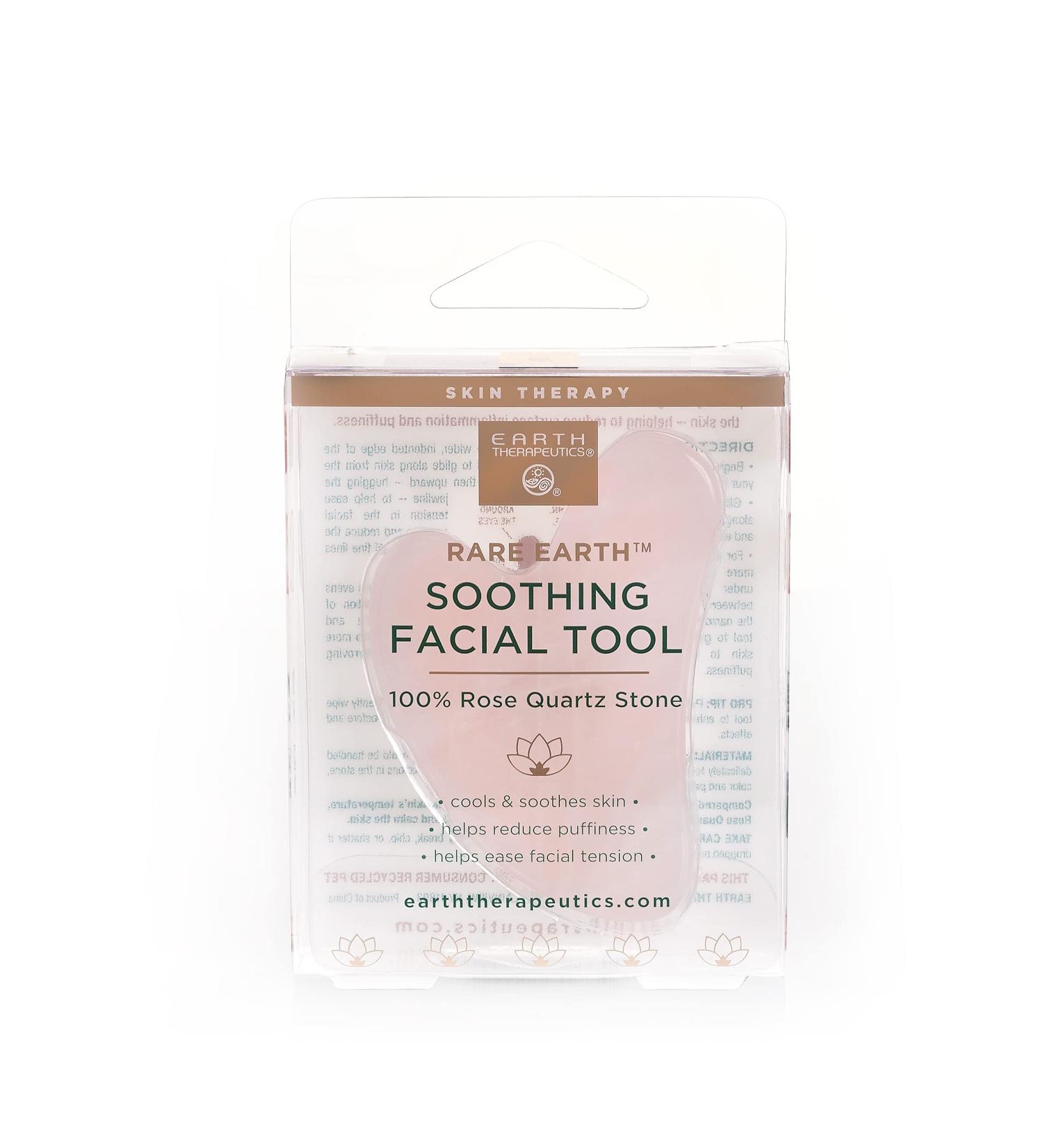 Earth Therapeutics Rose Quartz Gua Sha Tool - Anti-Aging Facial Massage & Circulation Booster for Radiant Skin - Buy Online on GoSupps.com