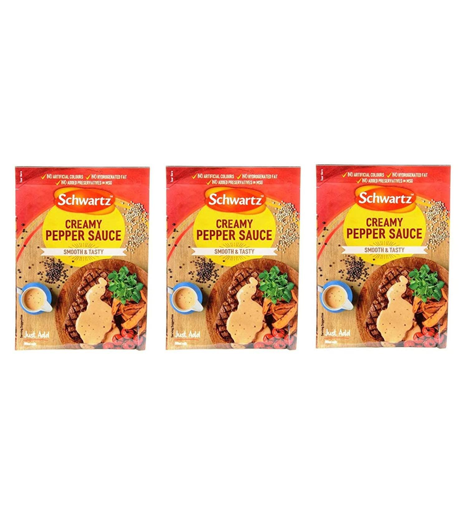 Schwartz Package Sauce Range Creamy Pepper Sauce 3 x 25g