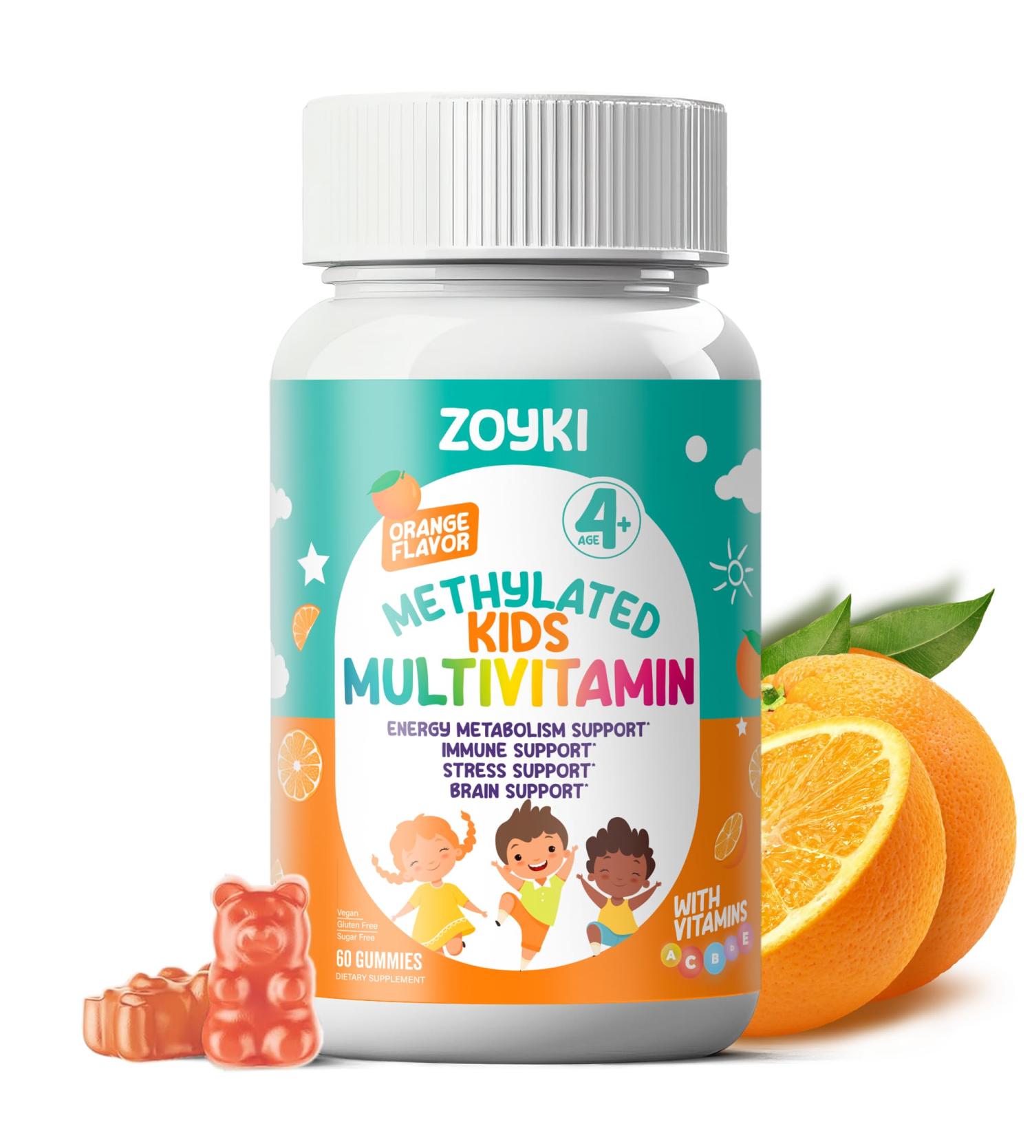 Methylated Multivitamin Gummies for Kids - Children s MTHFR Support Supplement with B Complex 5-MTHF Folate (L-Methylfolate) B1 B3 B6 B12 Biotin Vitamins A C D3 E - Vegan Gluten-Free Sugar-Free 60 Count (Pack of 1) - Buy Online on GoSupps.com