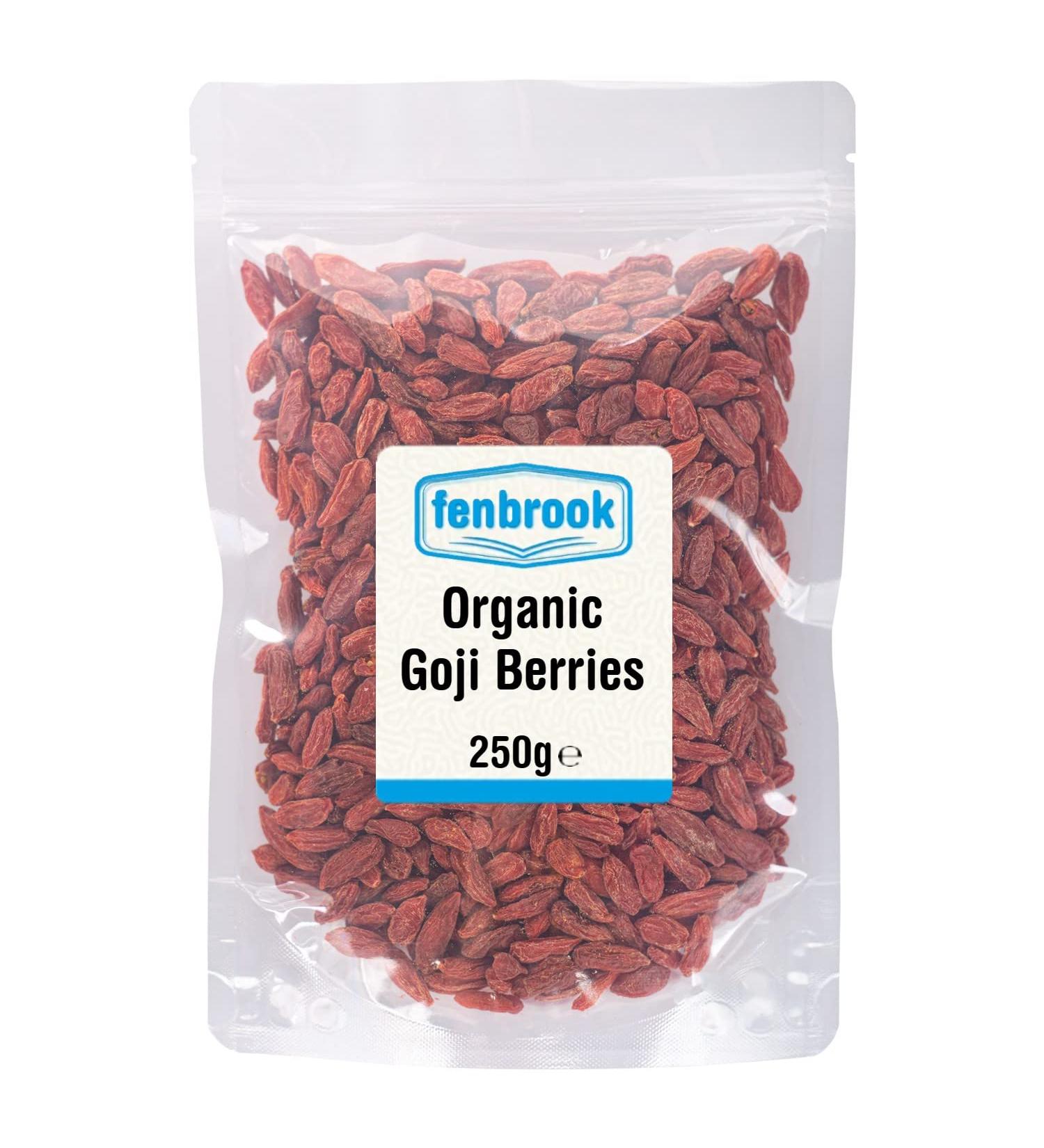 Organic Goji Berries 250g | Certified Organic by Fenbrook Organic - Buy Online on GoSupps.com