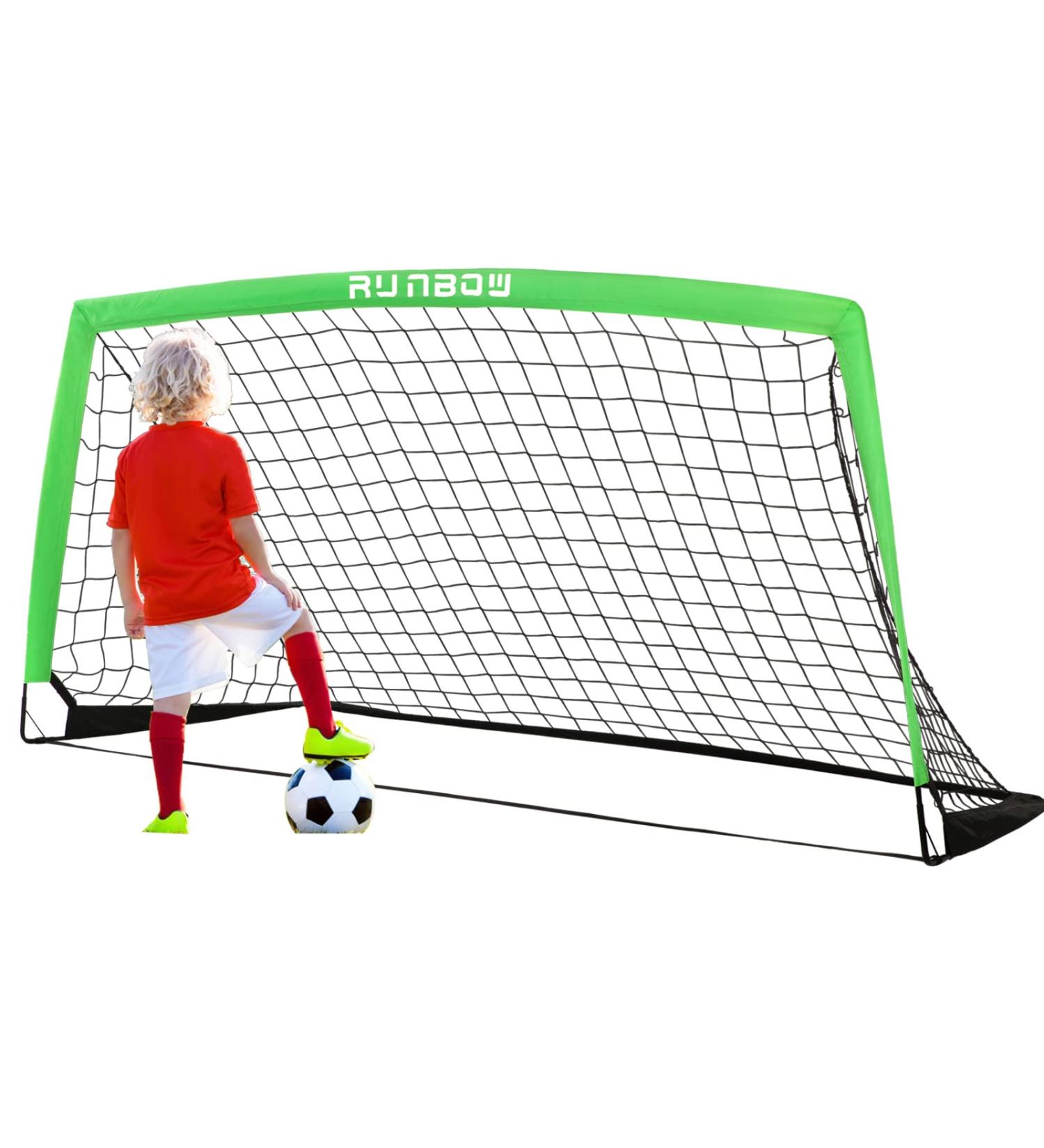 RUNBOW 6x4 ft Portable Kids Soccer Goal - Backyard Practice Soccer Net with Carry Bag | Green | 1 Pack - Buy Online on GoSupps.com