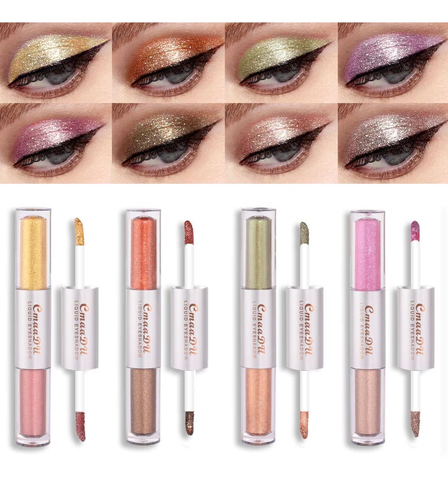 8 Colors Liquid Glitter Eyeshadow & Eyeliner Set | Sparkly Metallic Shimmer | Waterproof & Long Lasting | Glitter Eyeliner & Eyeshadow Palette - 1 Pack - Buy Online on GoSupps.com