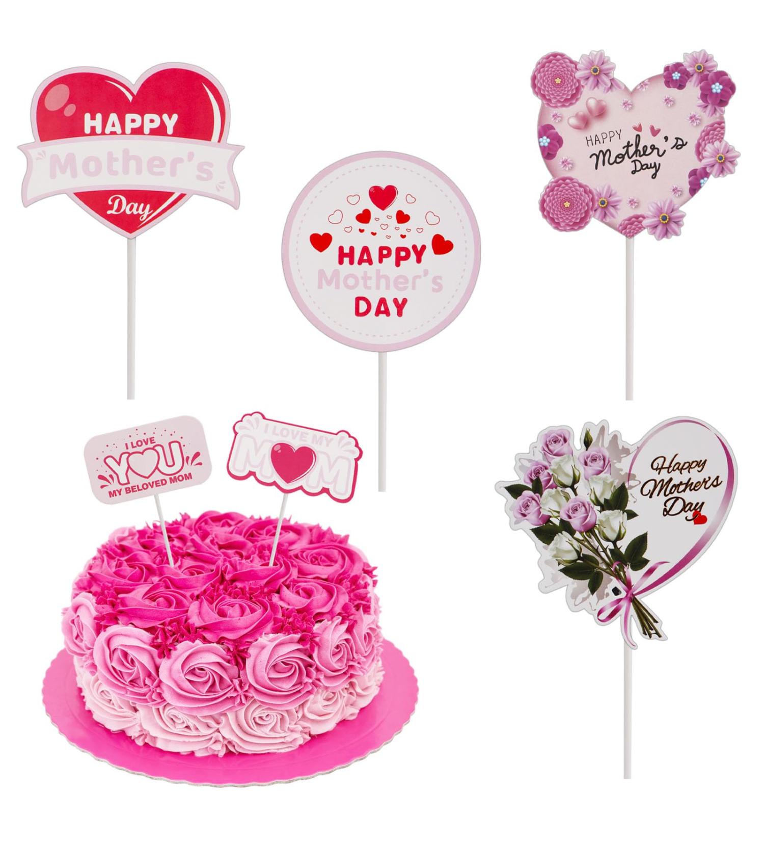 SICOHOME Happy Mothers Day Topper 24PCS Mothers day cake toppers Mothers Day Cupcake Toppers Picks Sticks Feliz Dia de las Madres Cake Topper for Mother's Day Birthday Party Cake Decoration Supplies - Buy Online on GoSupps.com