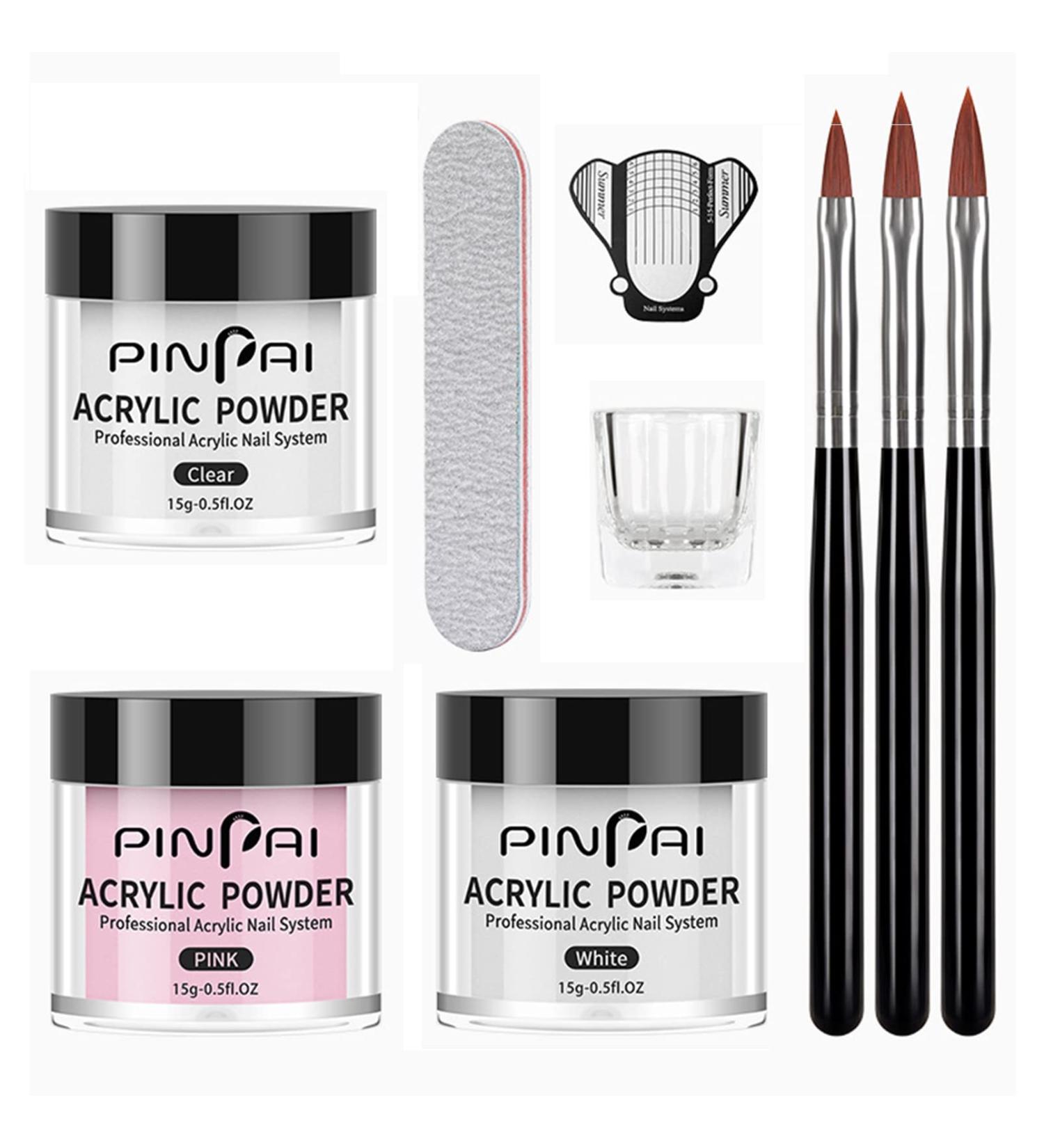 Acrylic Powder and Liquid Set for Beginners Acrylic Nail kit Acrylic Powder Set Nails Kit Acrylic Set with Top Coat and Glue Nail Tip for Nail Extension Carving at Home (Set C) - Buy Online on GoSupps.com