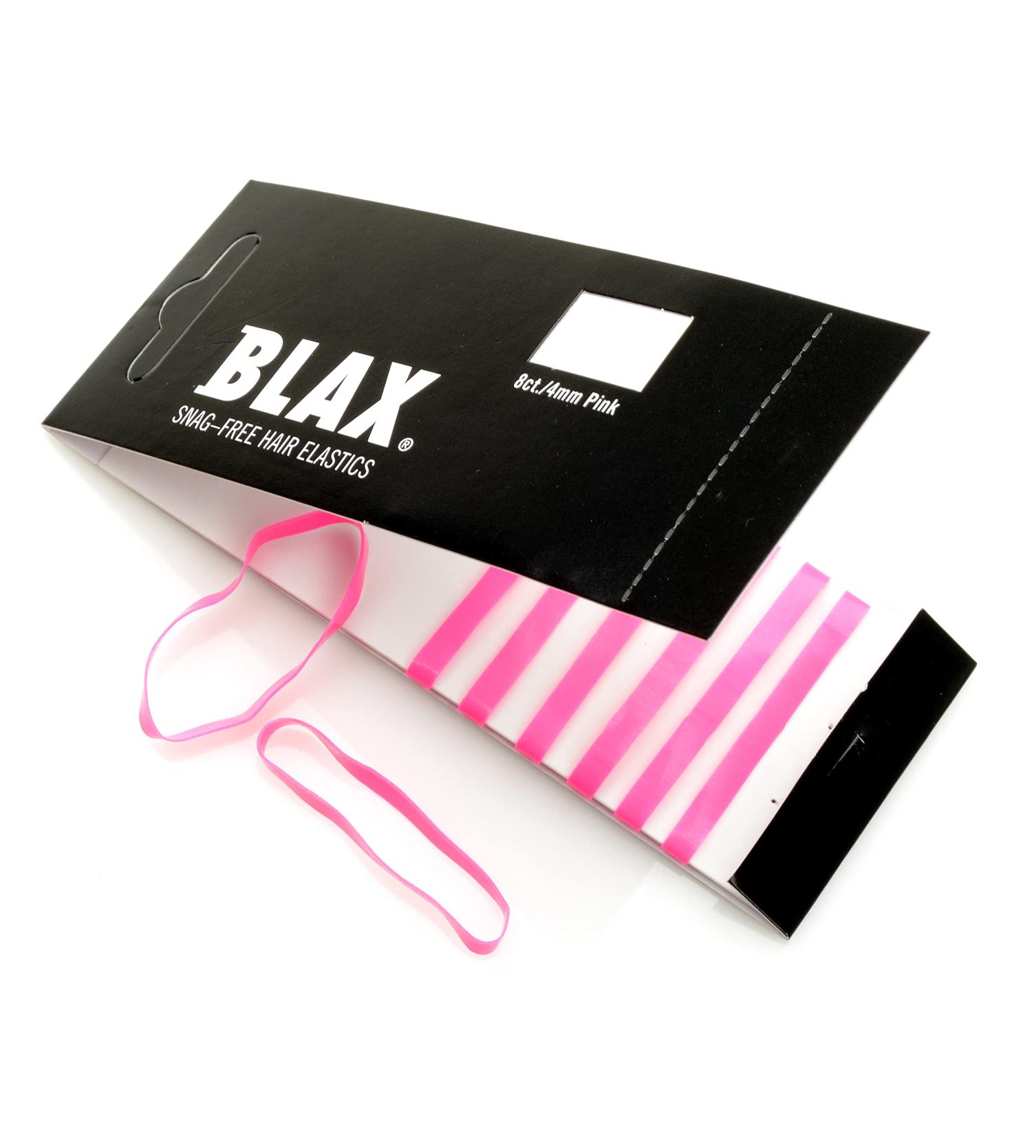 Blax Snag-Free Hair Elastics Hair Ties 8 Pack Pink