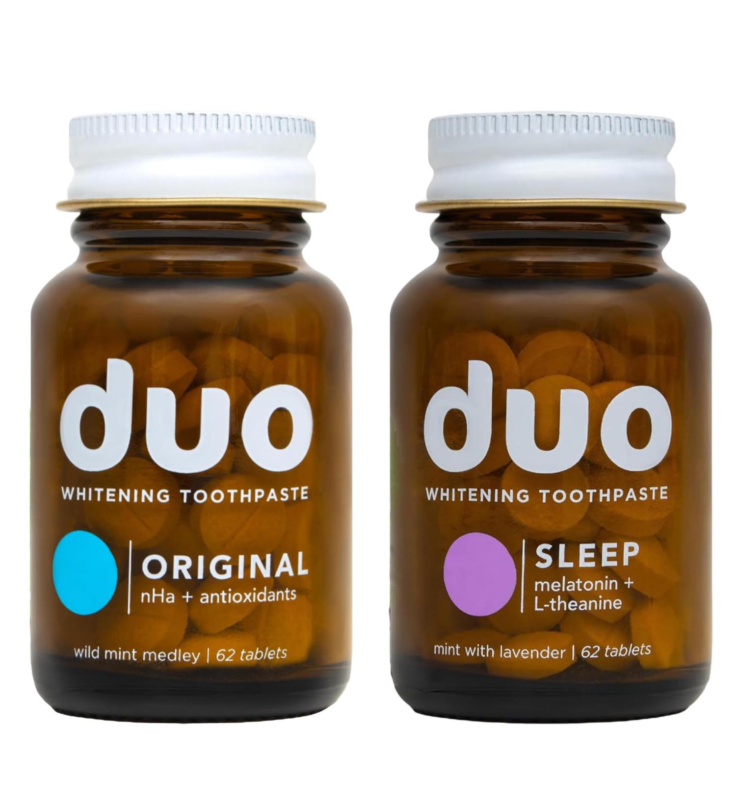 Duo Toothpaste Tablets Bundle | Nano-Hydoxyapatite (nHA) Original + Melatonin (Sleep) | Remineralize Reduce Sensitivity