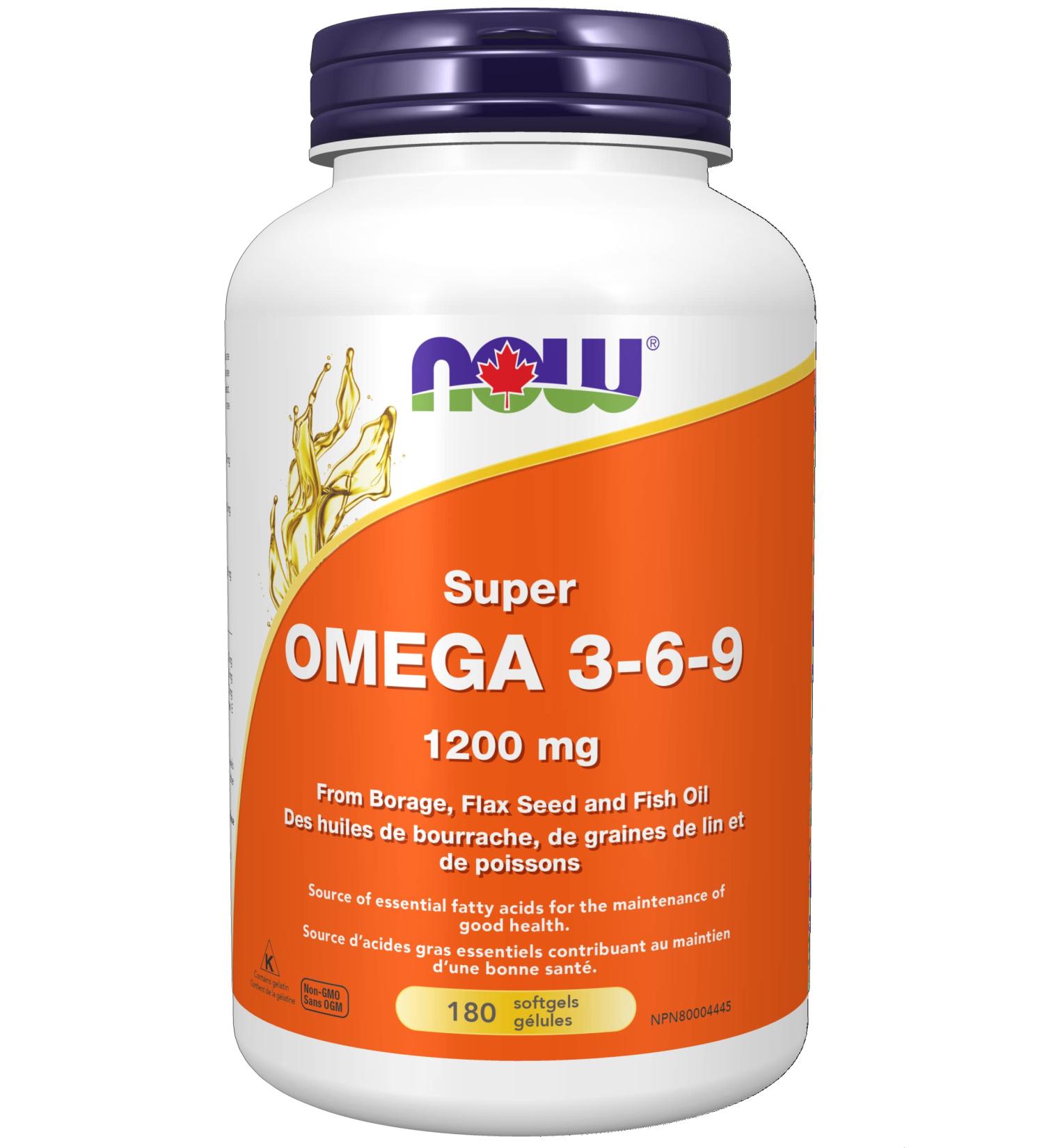 NOW Supplements Super Omega 3-6-9 1 200mg Softgels 180 Count Unflavored 180 count (Pack of 1) - Buy Online on GoSupps.com