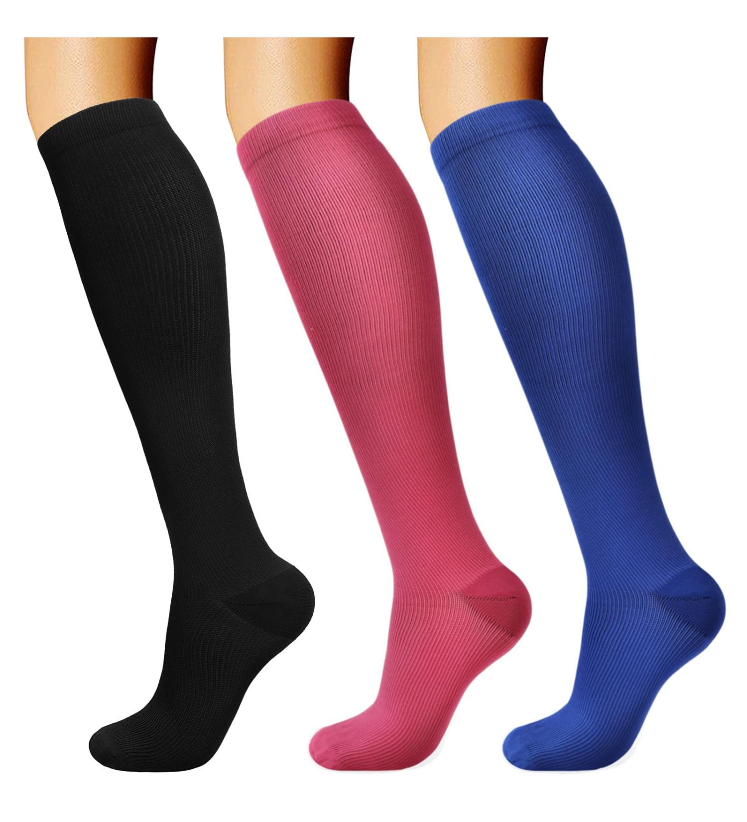 DRESHOW Compression Socks for Women & Men | 3 Pack for Sports Running Air Travel & Cycling | L-XL - Buy Online on GoSupps.com