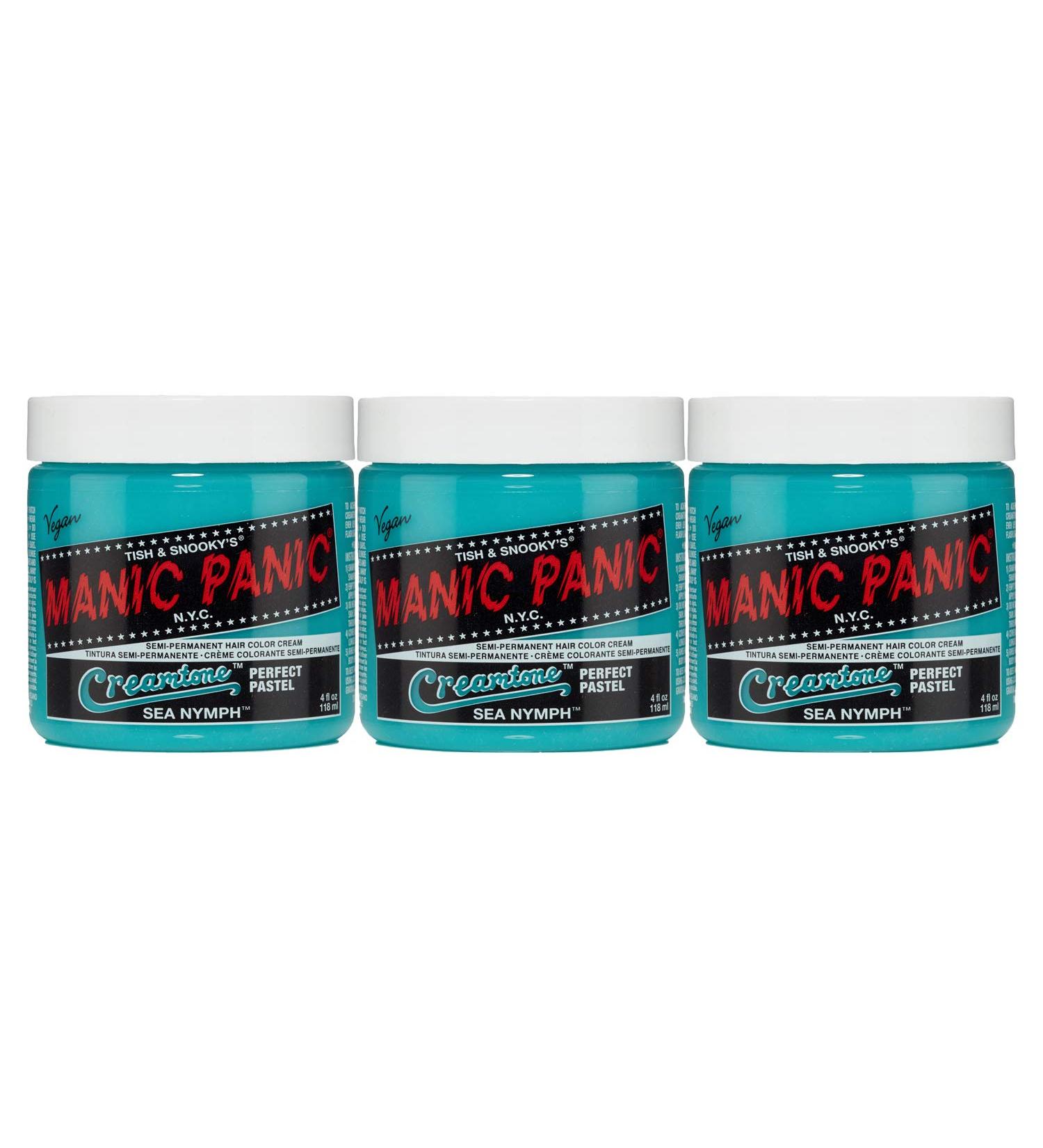 Manic Panic Sea Nymph Pastel Hair Dye - Vegan & Cruelty-Free Semi-Permanent Green Cream (3 x 118ml) - Buy Online on GoSupps.com
