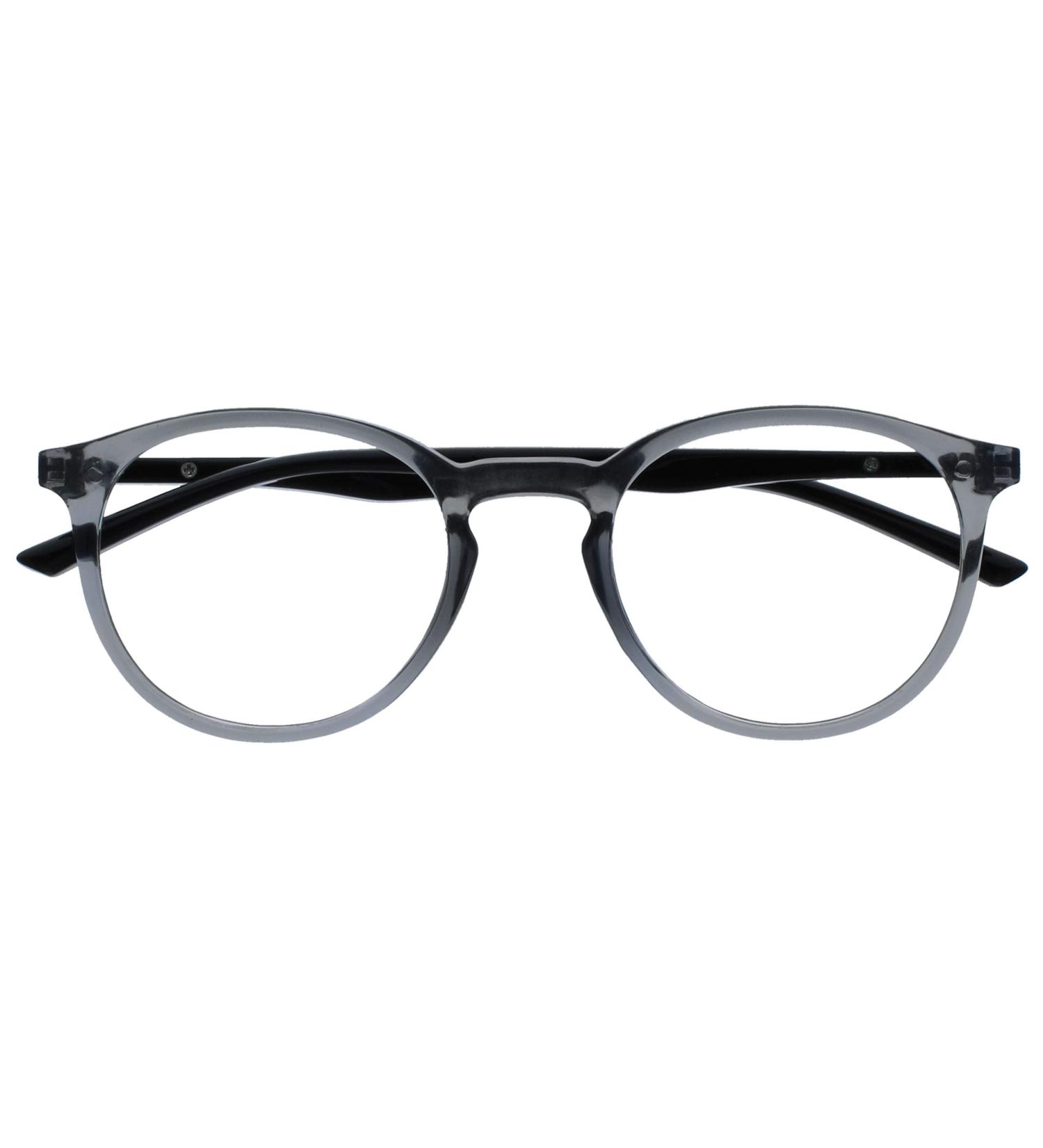 Opulize Large Round Grey Black Reading Glasses +2.00 Magnification | Spring Hinges | Unisex Comfort Fit - Buy Online on GoSupps.com