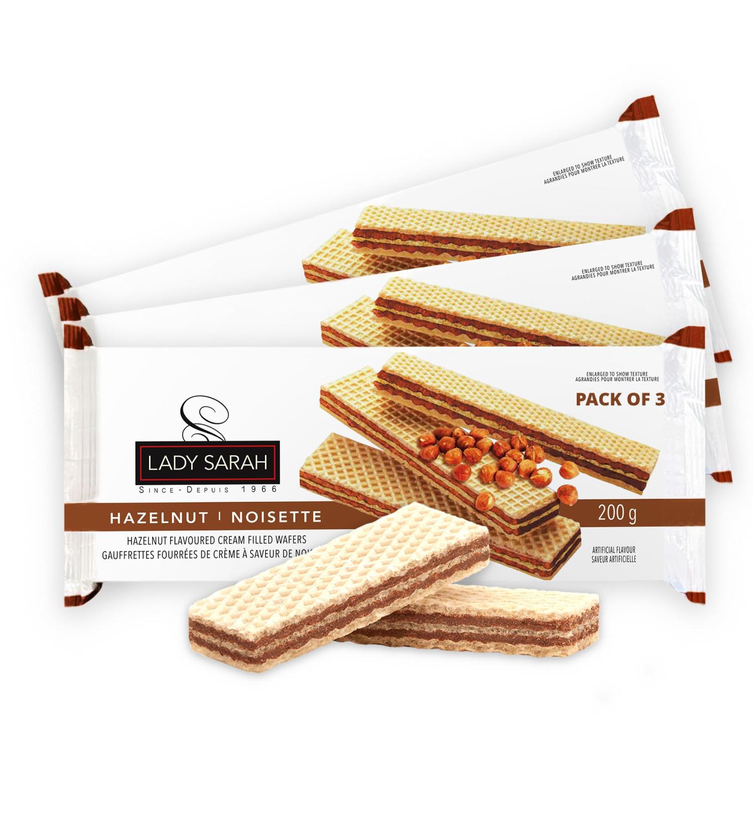 Lady Sarah Cookies and Cream Pastry - Cream filled Strawberry Wafers - Delicious add on Snacks for Adults and Kids - 600g - 3 x 200g - Buy Online on GoSupps.com