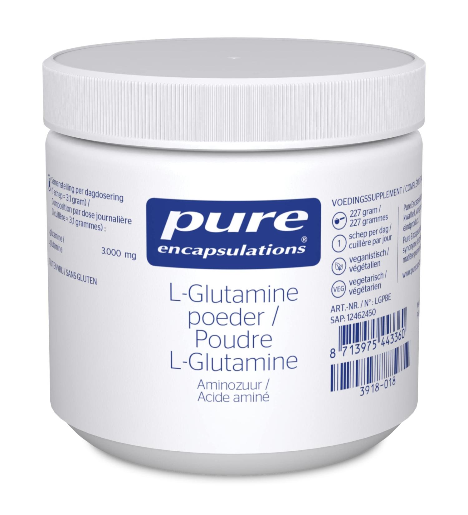 Pure Encapsulations - L-Glutamine Powder - Amino Acid - Hypoallergic & Vegan Supplement Without Any Additives - 227g - Buy Online on GoSupps.com