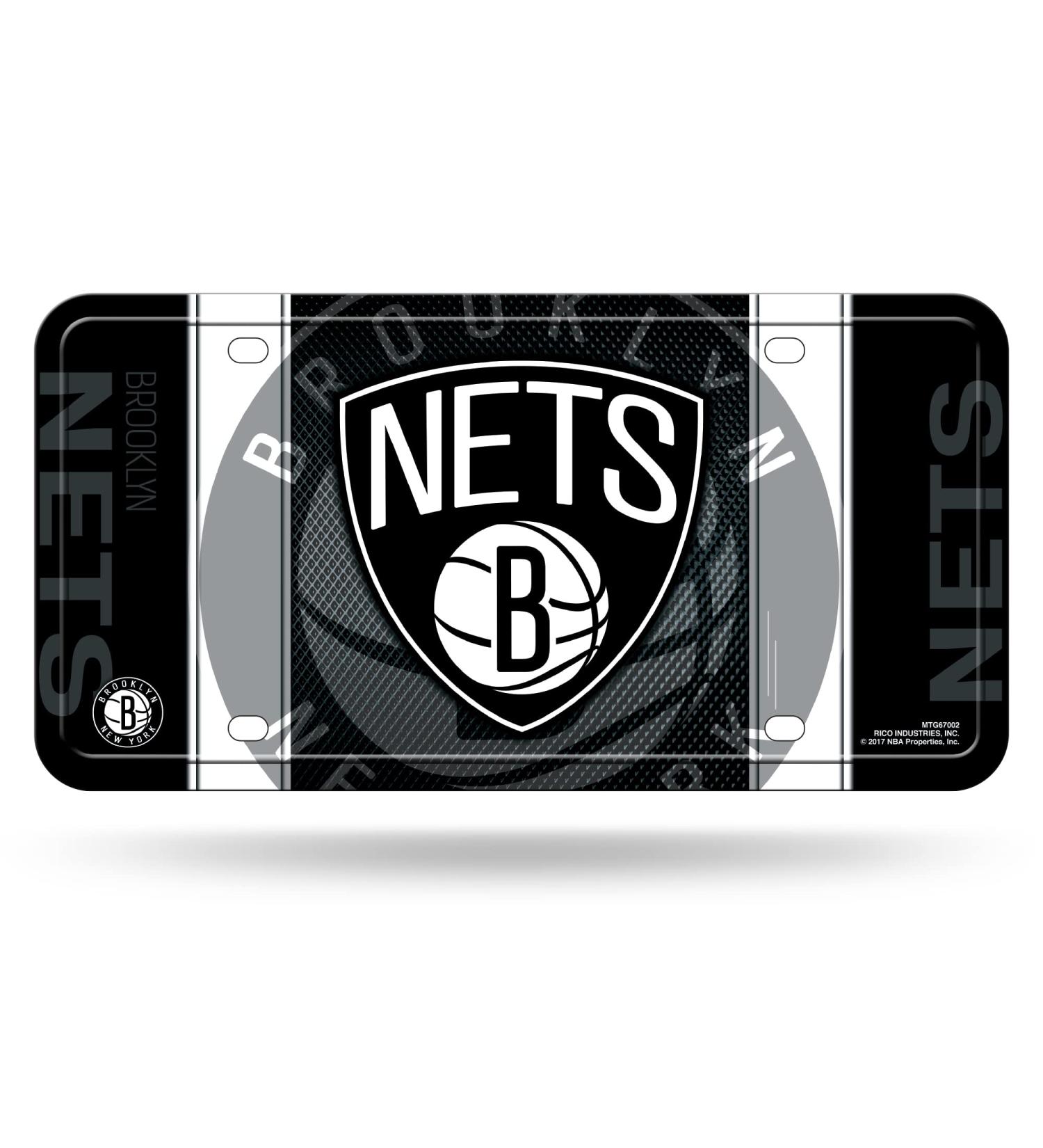 Rico Industries NBA Brooklyn Nets Metal License Plate Tag 6 x 11.5 in Team Colors | Shop Internationally - Buy Online on GoSupps.com