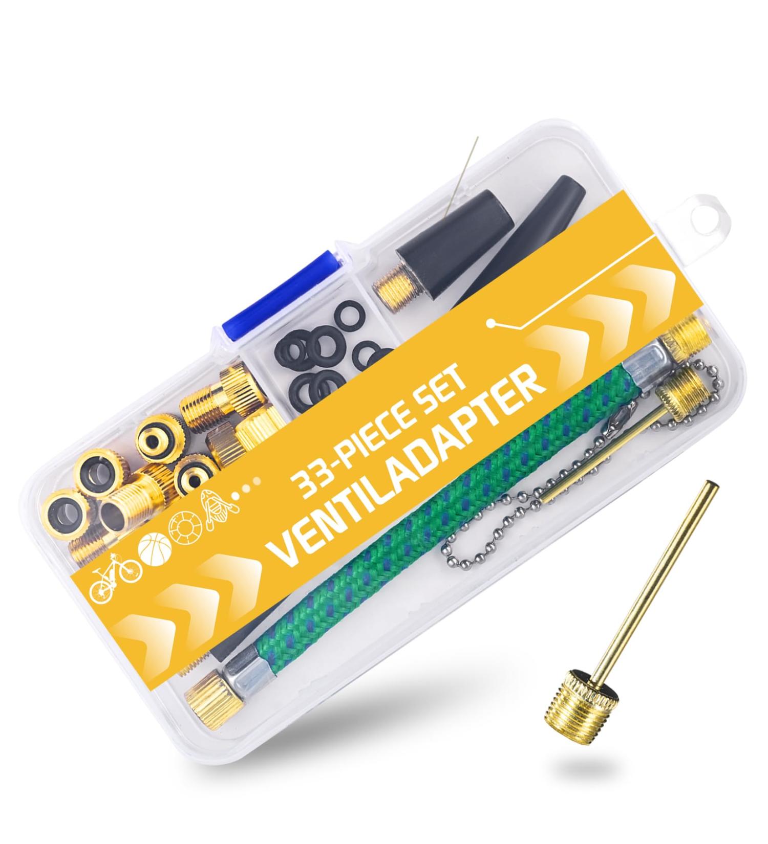 Bicycle Valve Adapter Set - DV SV AV French Valve Adapter & Cone Adapters for Pumps Air Mattresses & Balls - Buy Online on GoSupps.com