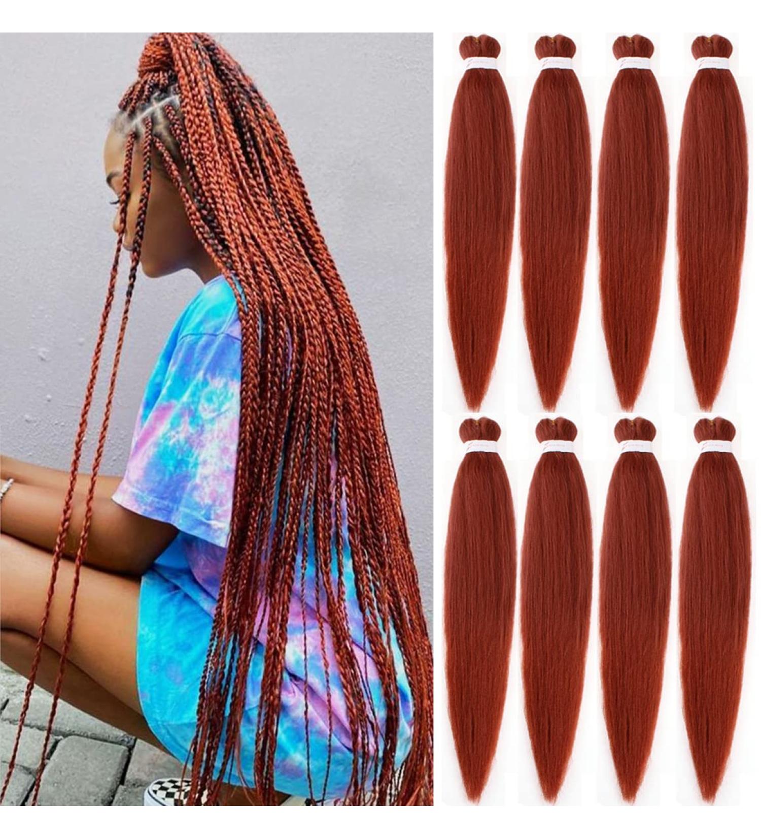 Leeven 8 Packs Brown Pre Stretched Braiding Hair Extensions 30 Inch Yaki Hot Water Setting Fiber EZ Braid Pre-stretched Braiding Hair for Box Braids Knotless Braids /30 Inch 350# 30 Inch (Pack of 8) 350# - Buy Online on GoSupps.com