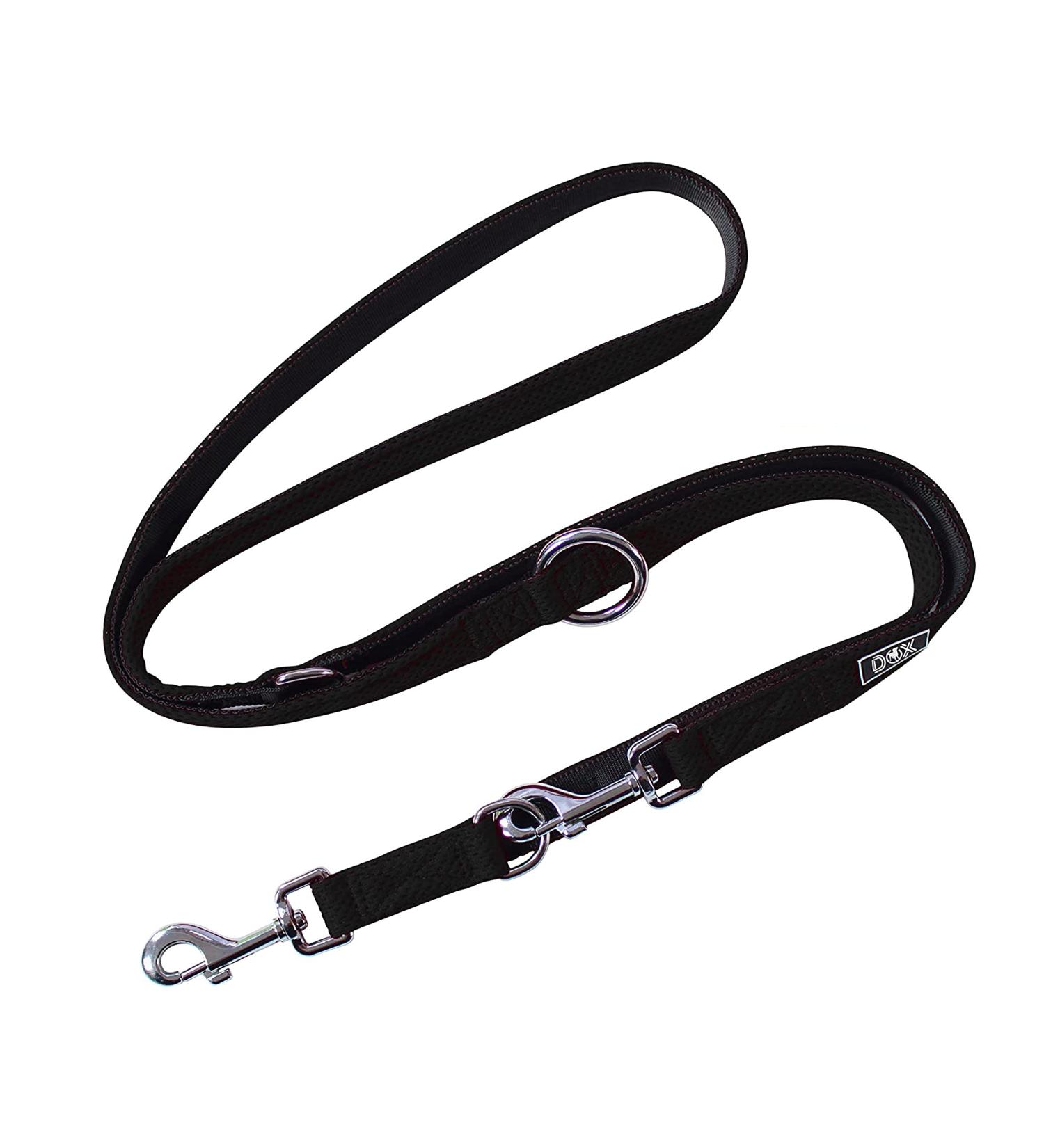 DDOXX Air Mesh Dog Leash - 2m Double Leash for Small & Large Dogs Cats & Puppies | Durable Tug & Guide Line | Ideal for Running - Black XS (1.5 x 200 cm) - Buy Online on GoSupps.com