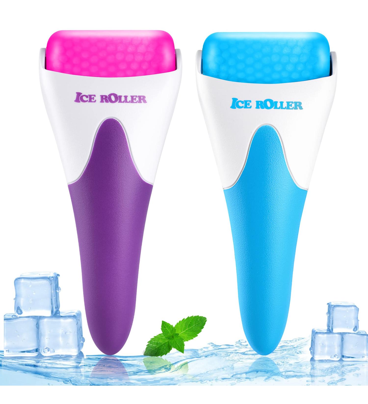2 Pack Ice Roller for Face, Eyes & Body Relief - Skin Care Tool for Migraine Relief & Blood Circulation - Blue & Pink - Buy Online on GoSupps.com