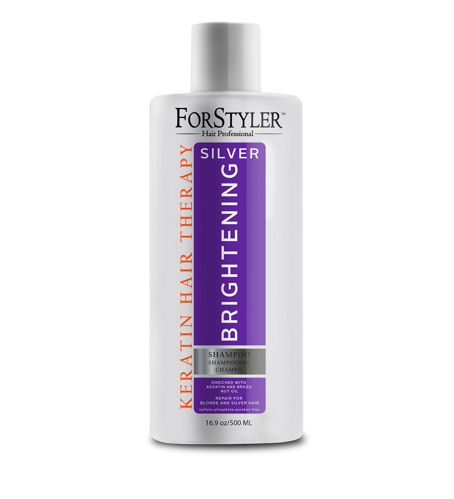 ForStyler- Silver Brightening Shampoo repair for Blonde and Silver Hair 16.9oz/500ml